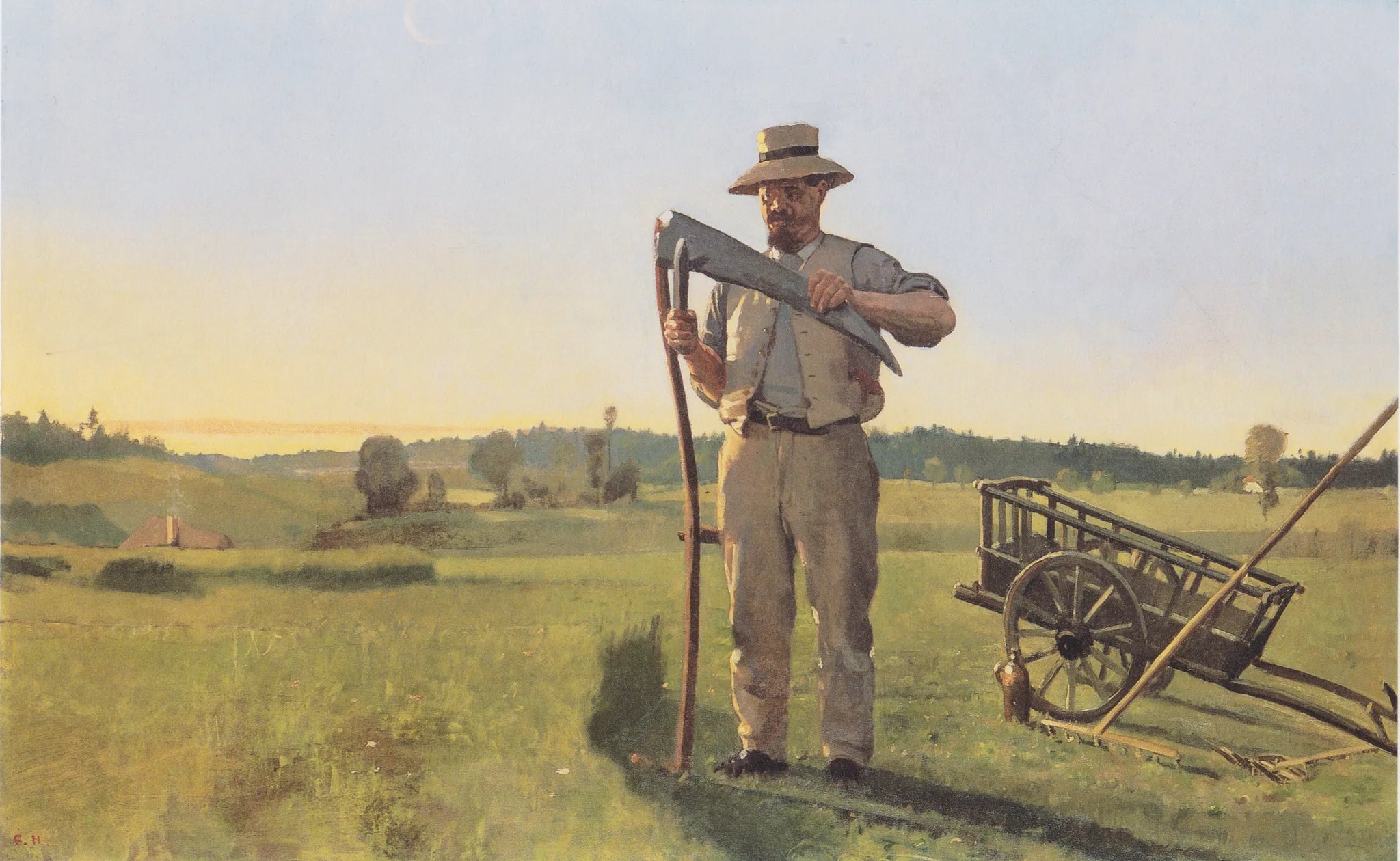 Le Faucheur - Ferdinand Hodler image 1 reproduction artisanale de tableau