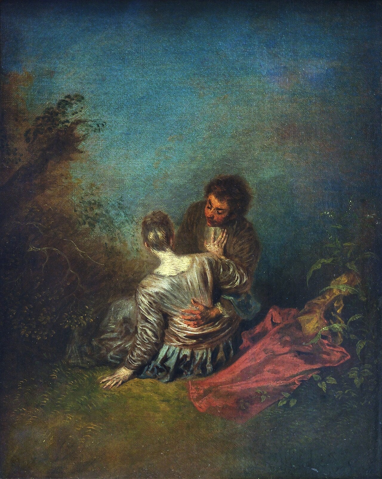 Le faux pas - Antoine Watteau image 1 reproduction artisanale de tableau