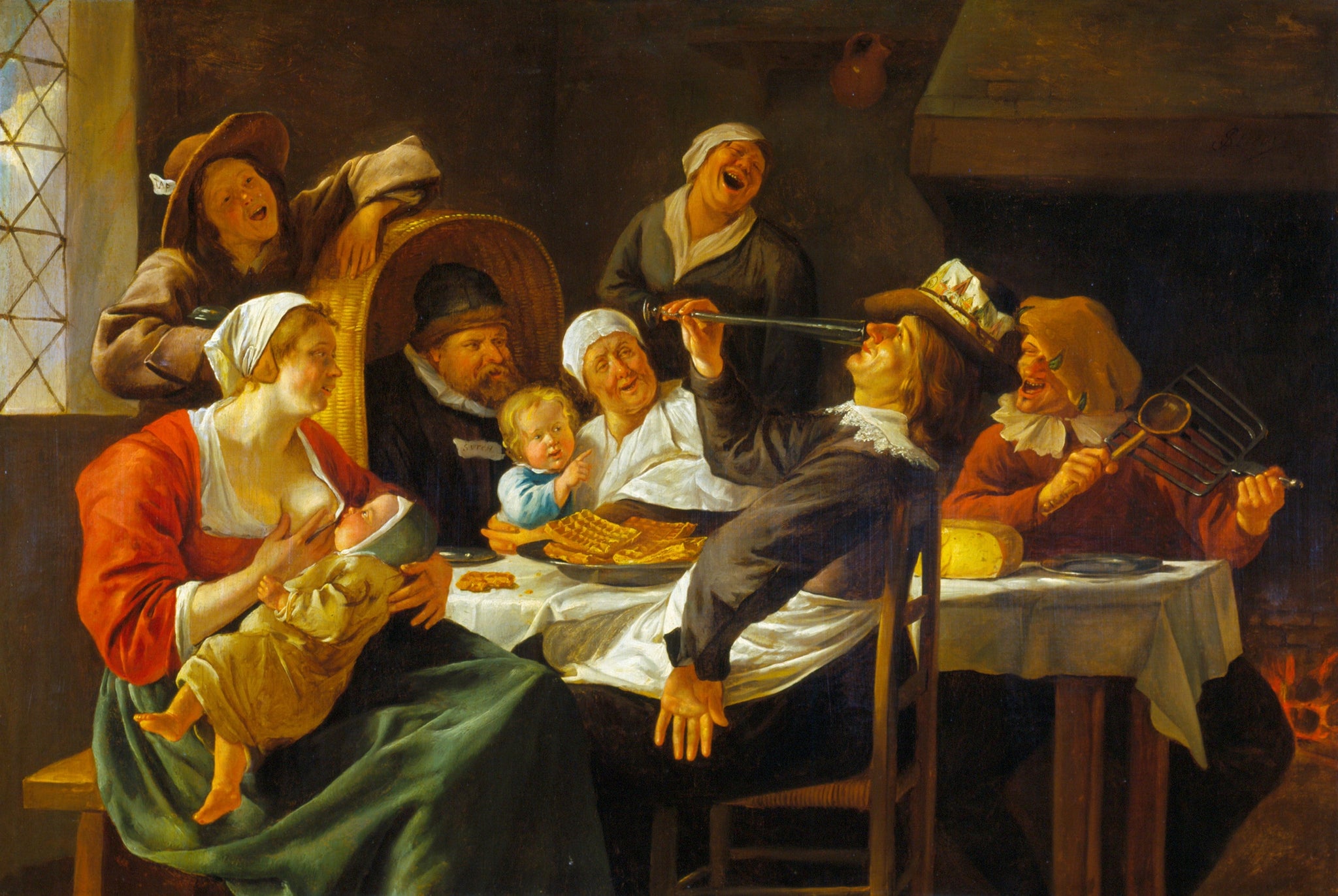 Le festin de la Douzième Nuit - Jan Steen image 1 reproduction de peinture à l’huile