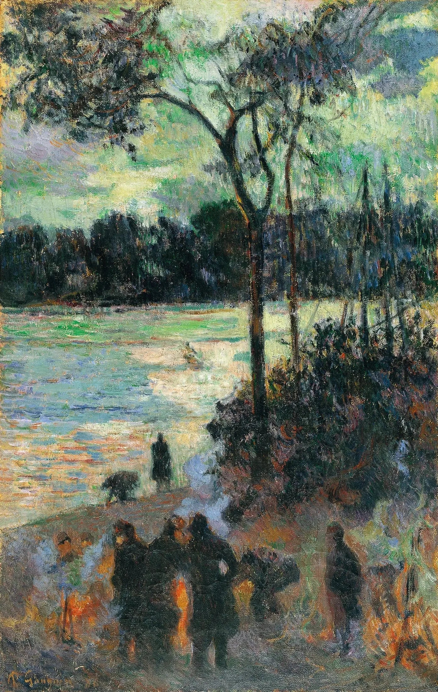 Le Feu au bord de l'eau - Paul Gauguin image 1 copie de tableau peinte à la main