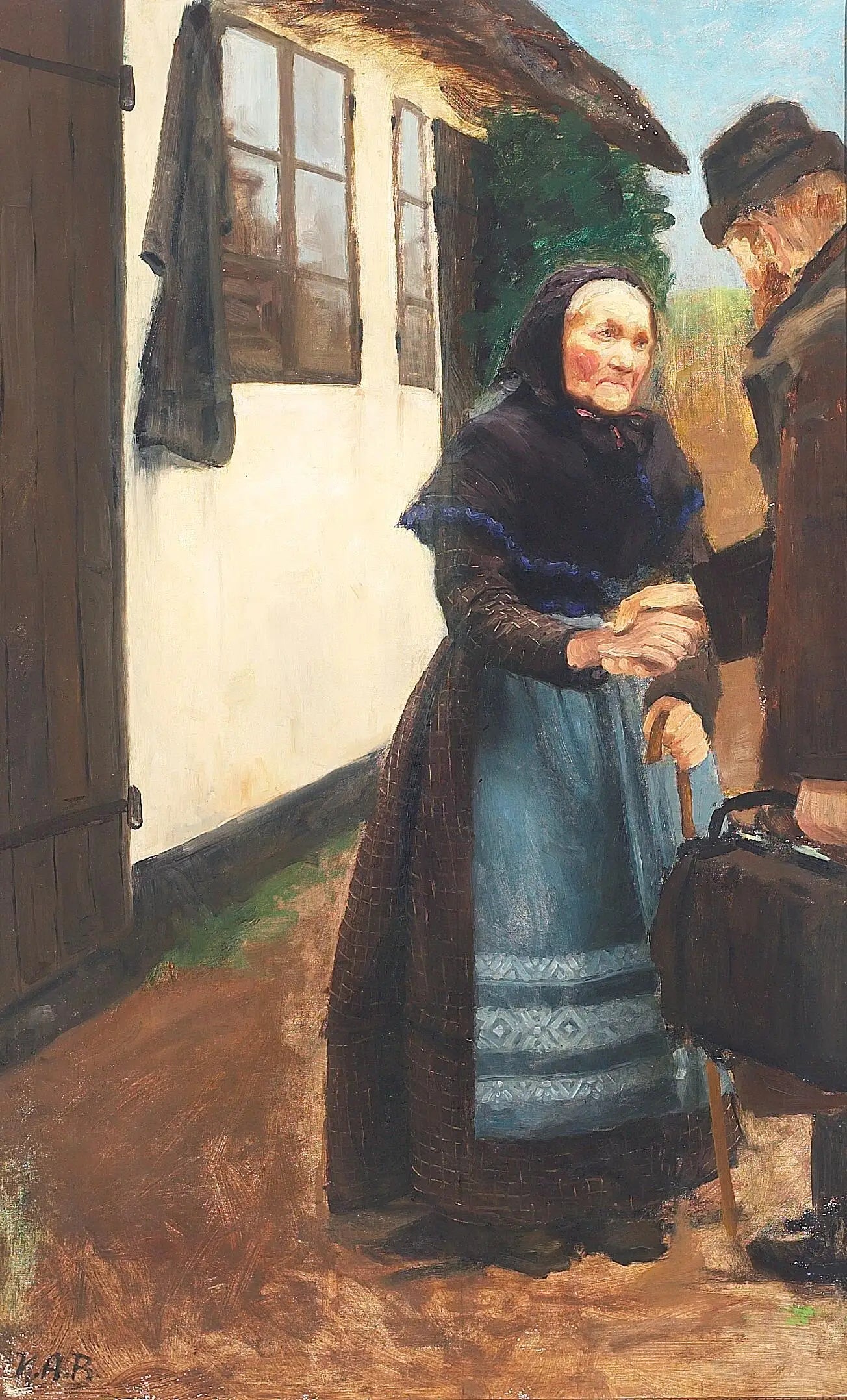 Le fils rentre à la maison. Étudier. - H. A. Brendekilde image 1 tableau peint à l’huile sur toile