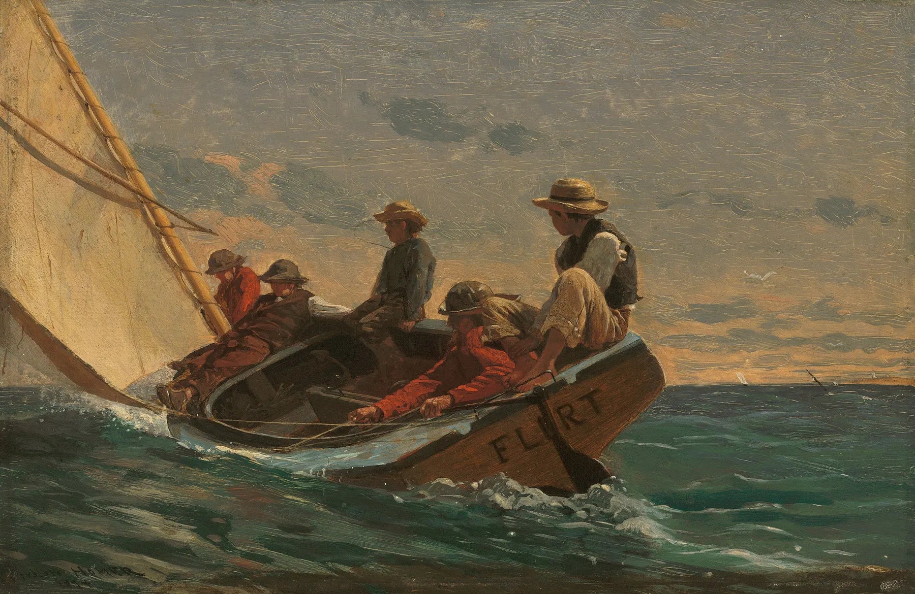 Le flirt - Winslow Homer image 1 tableau peint à l’huile sur toile