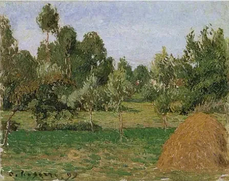 Le fond du pré à Eragny, avec meule à droite - Camille Pissarro image 1 copie peinte à la main à l’huile