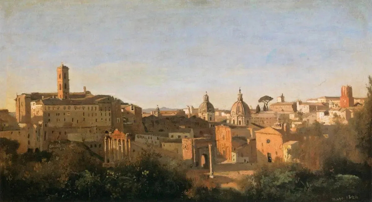 Le Forum vu des jardins Farnèse - Jean-Baptiste Camille Corot image 1 reproduction réalisée par Alpha Reproduction