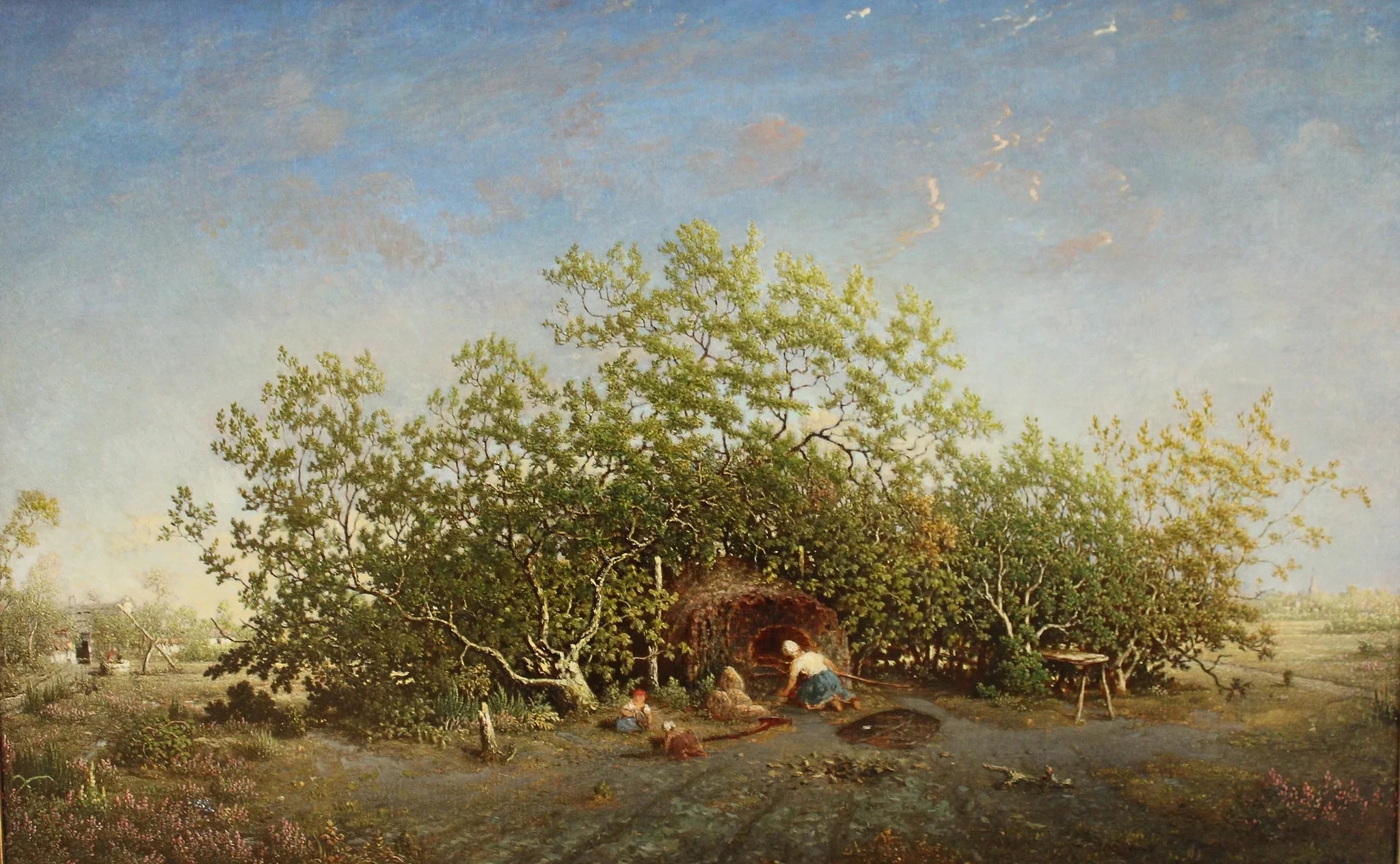 Le four communal dans les landes de Gascogne - Théodore Rousseau image 1 copie peinte à la main à l’huile