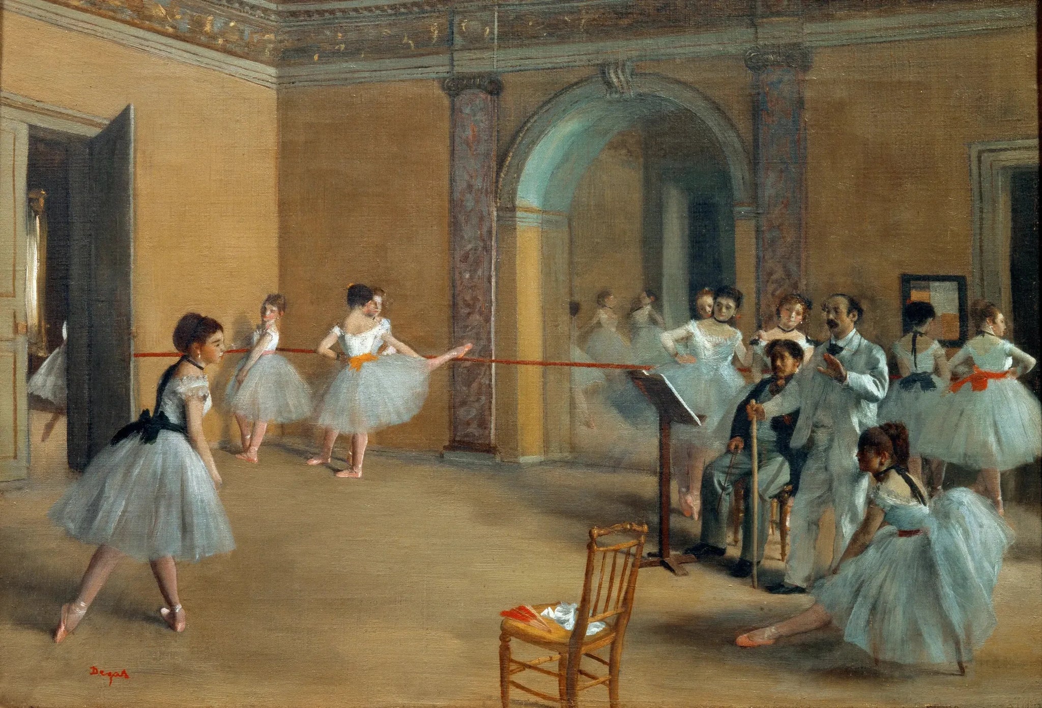Le Foyer de la danse à l'Opéra de la rue Le Peletier - Edgar Degas image 1 copie peinte à la main à l’huile