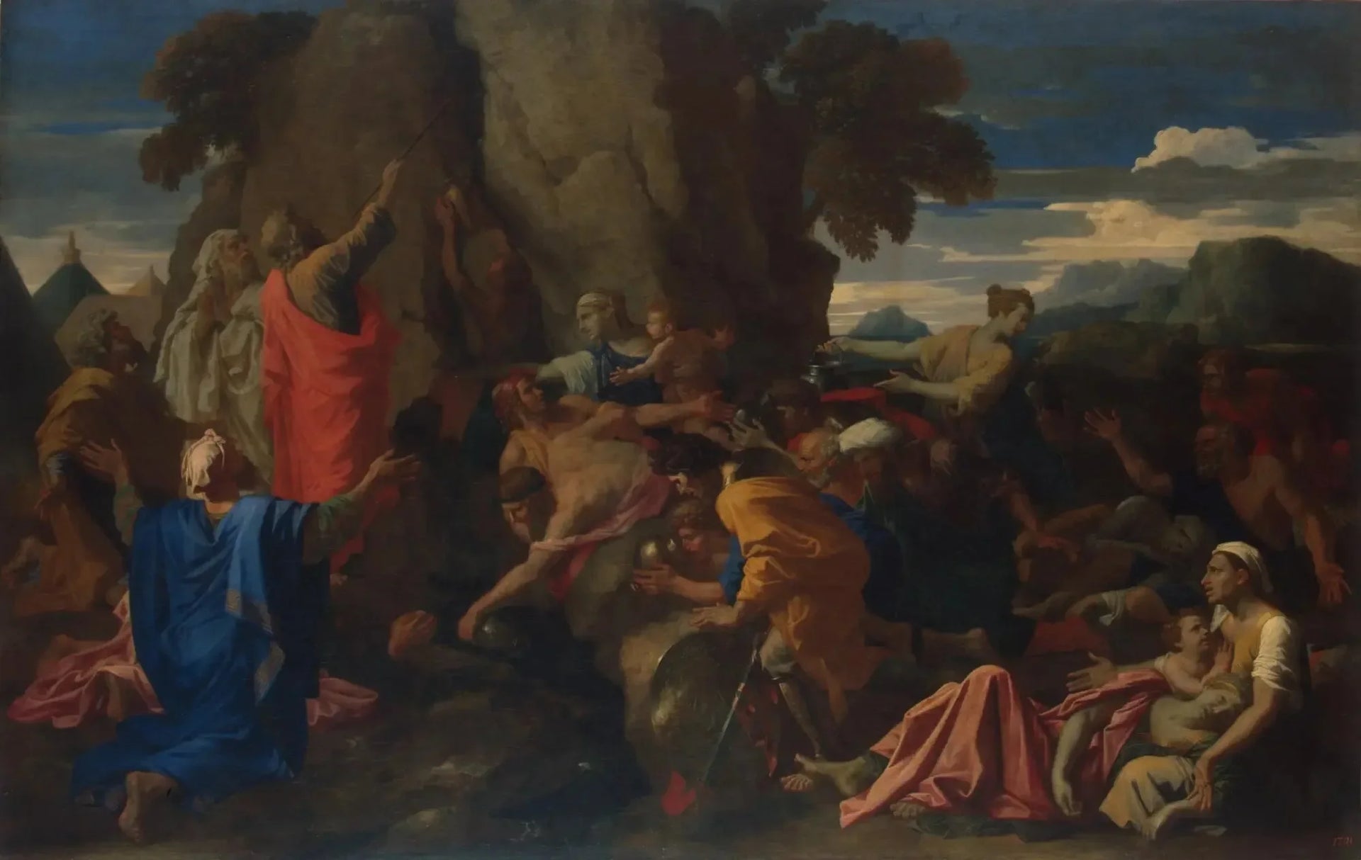 Le Frappement du rocher - Nicolas Poussin image 1 copie peinte à la main à l’huile