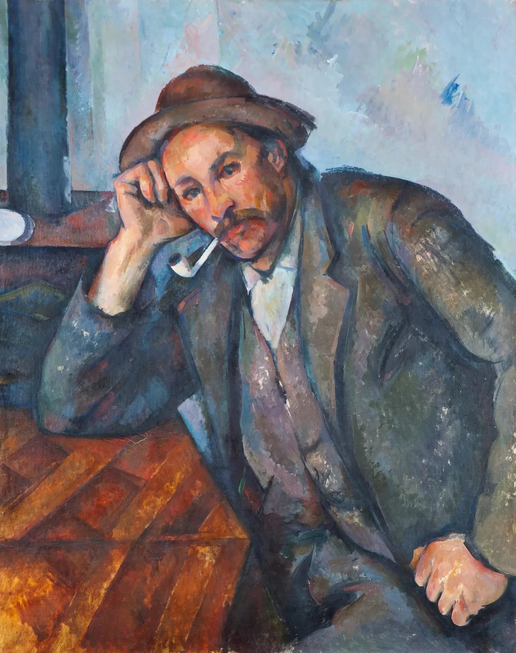 Le Fumeur accoudé - Paul Cézanne image 1 tableau peint à l’huile sur toile