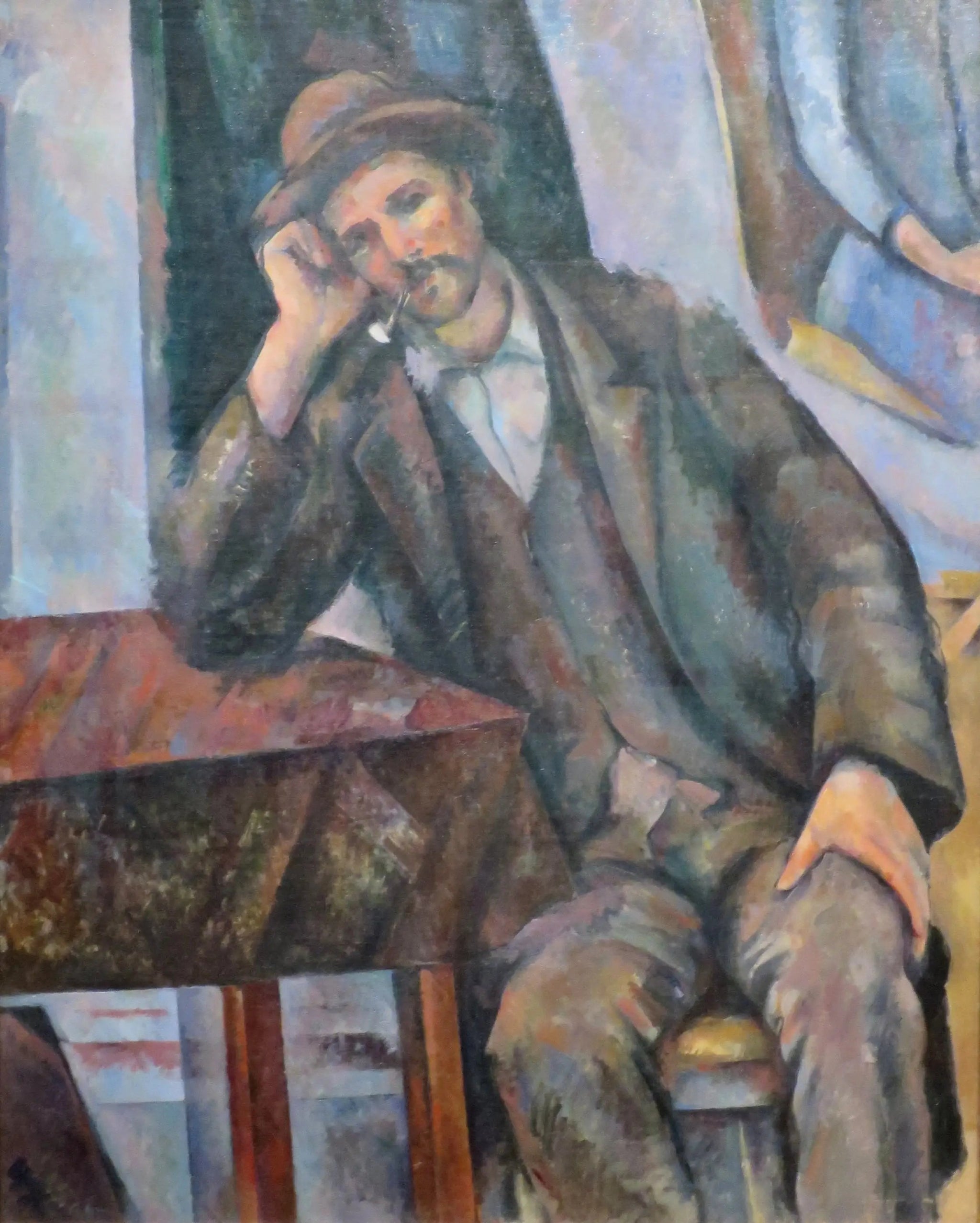 Le Fumeur de pipe accoudé - Paul Cézanne image 1 copie de tableau peinte à la main