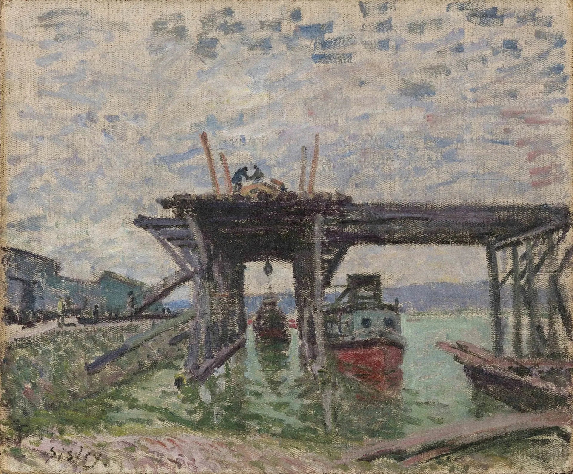 Le garage des bateaux-mouches - Alfred Sisley image 1 reproduction d’œuvre d’art à l’huile