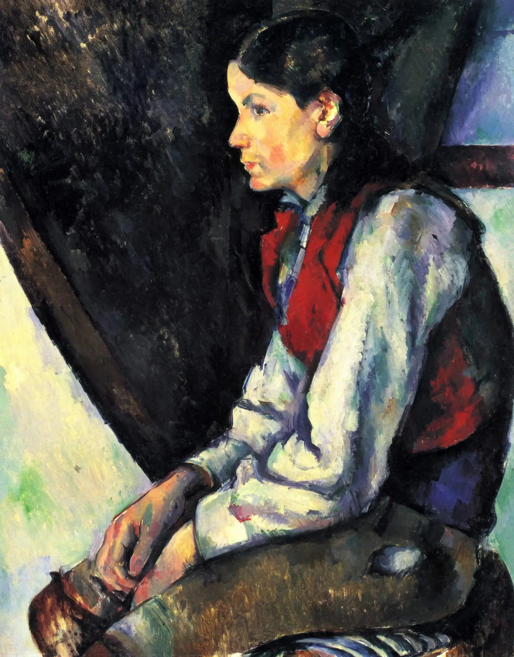 Le Garçon au gilet rouge - Paul Cézanne image 1 tableau peint à l’huile sur toile