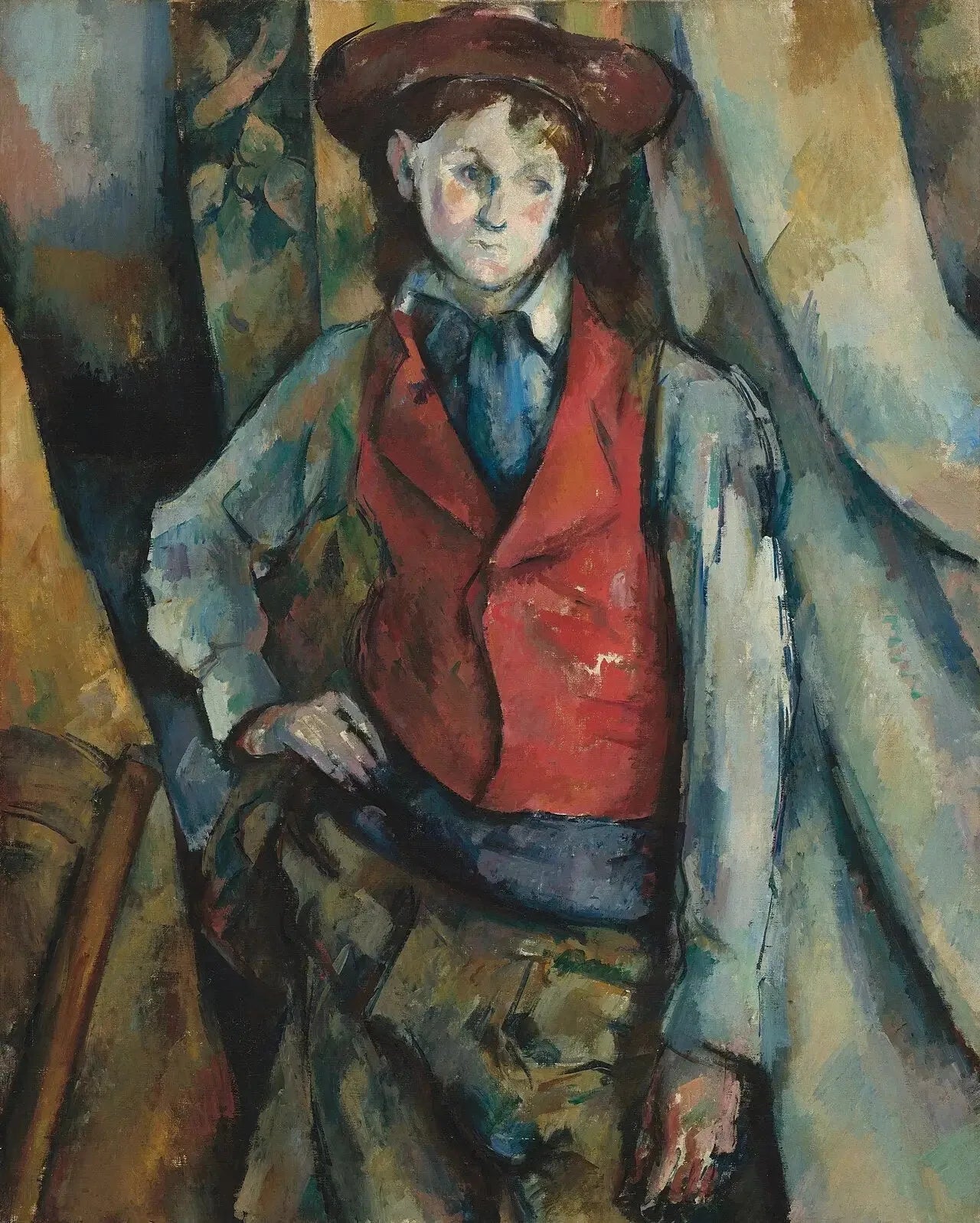 Le Garçon au gilet rouge - Paul Cézanne image 1 copie peinte à la main à l’huile