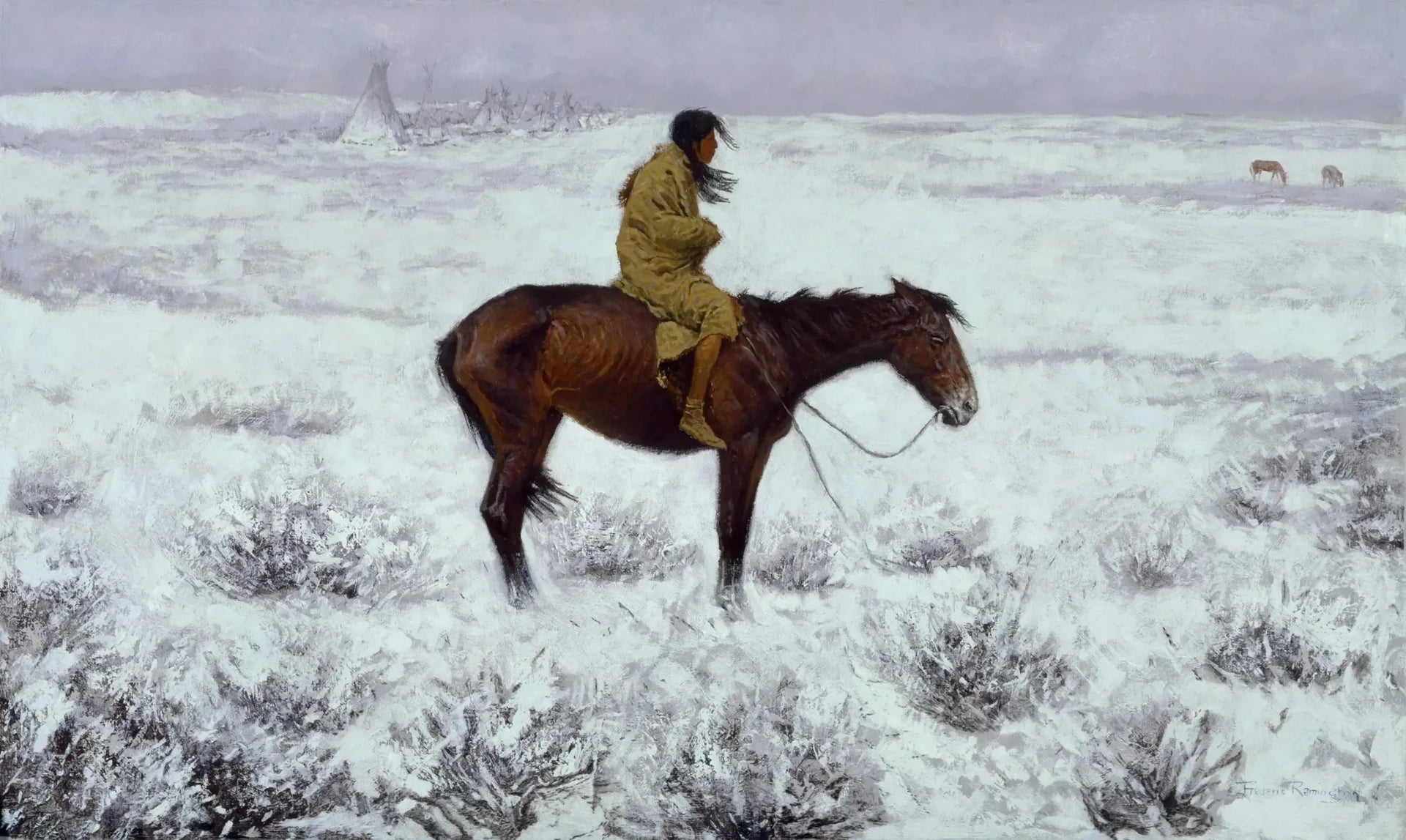 Le garçon de troupeau - Frederic Remington image 1 reproduction réalisée par Alpha Reproduction