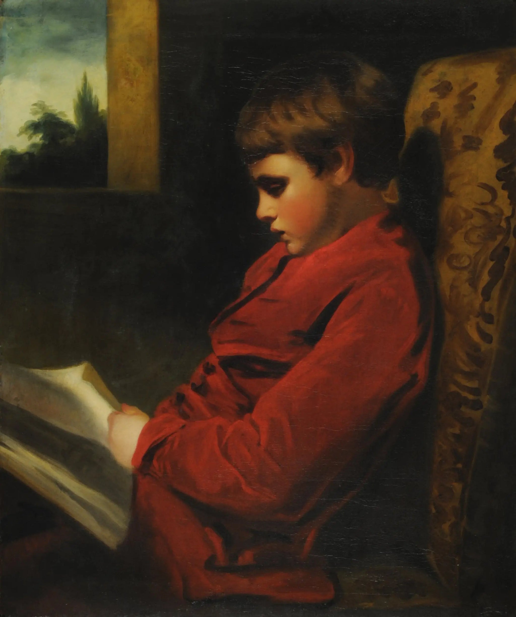 Le garçon qui lit - Joshua Reynolds image 1 reproduction de peinture à l’huile