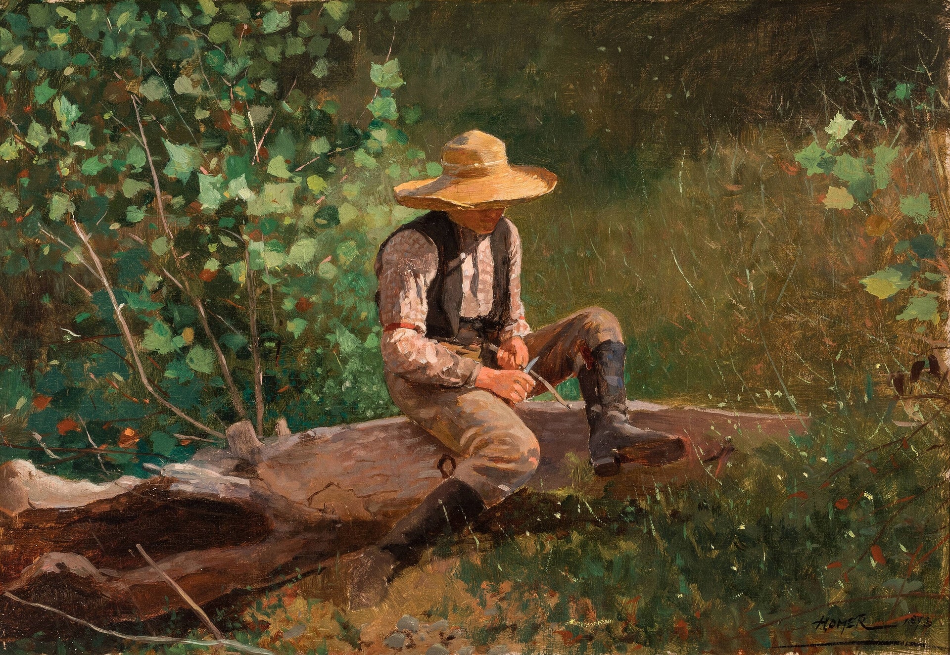 Le garçon sculpteur - Winslow Homer image 1 tableau peint à l’huile sur toile