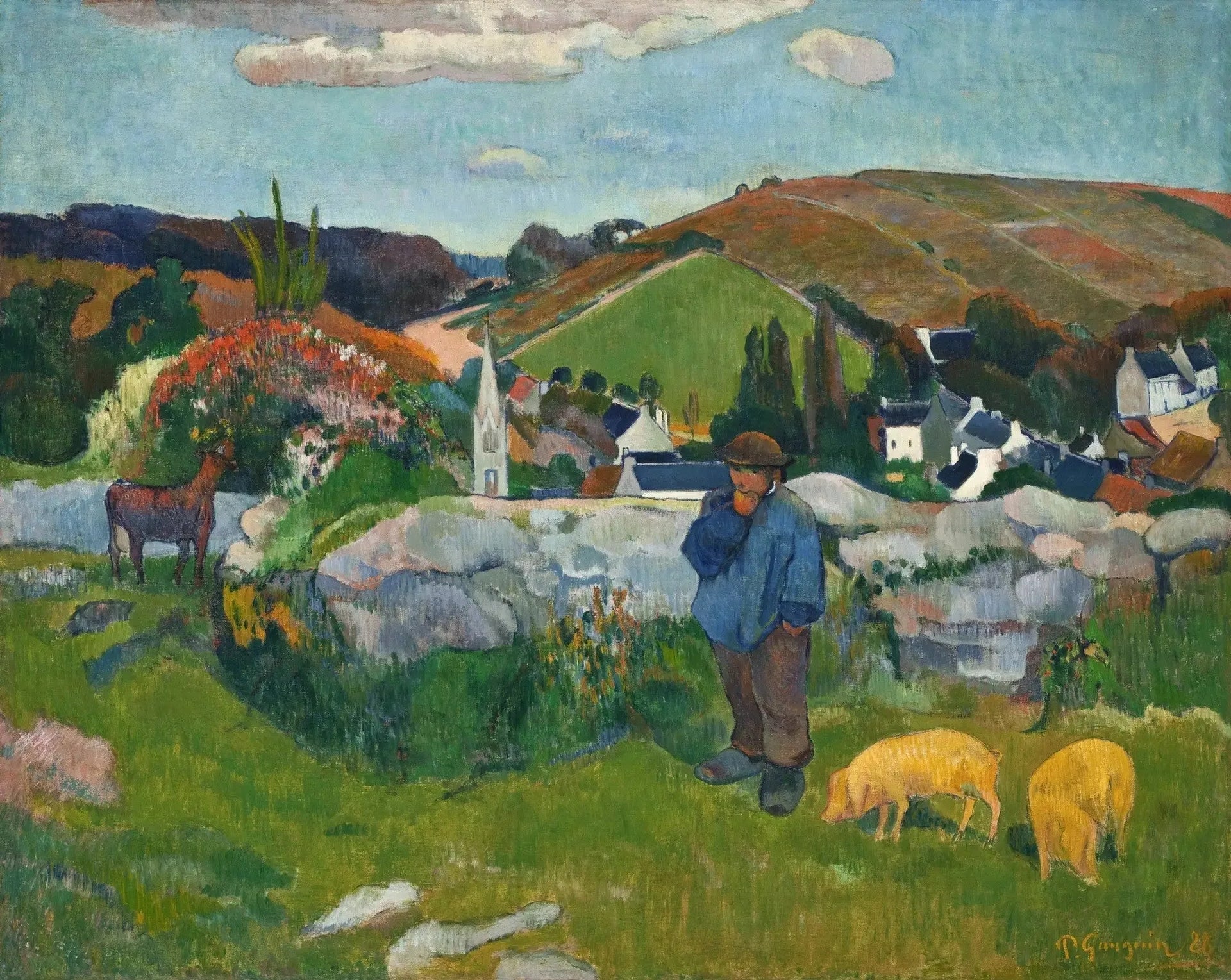 Le Gardien de porcs, Bretagne - Paul Gauguin image 1 reproduction réalisée par Alpha Reproduction