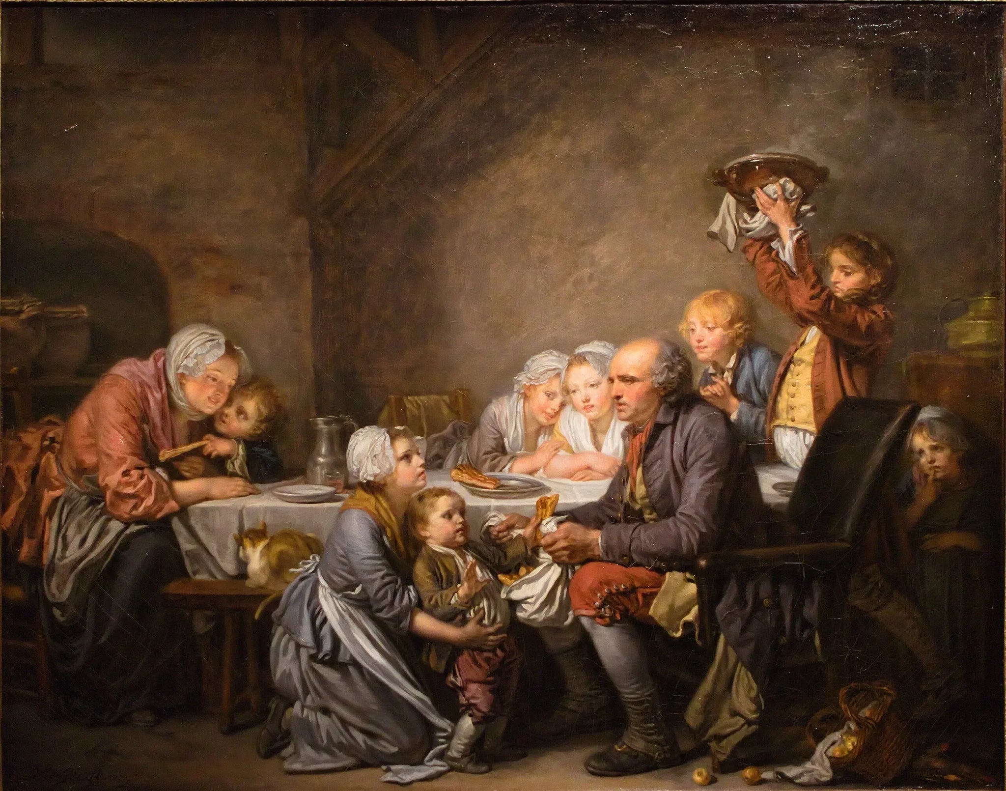 Le Gâteau des rois - Jean-Baptiste Greuze image 1 reproduction artisanale de tableau