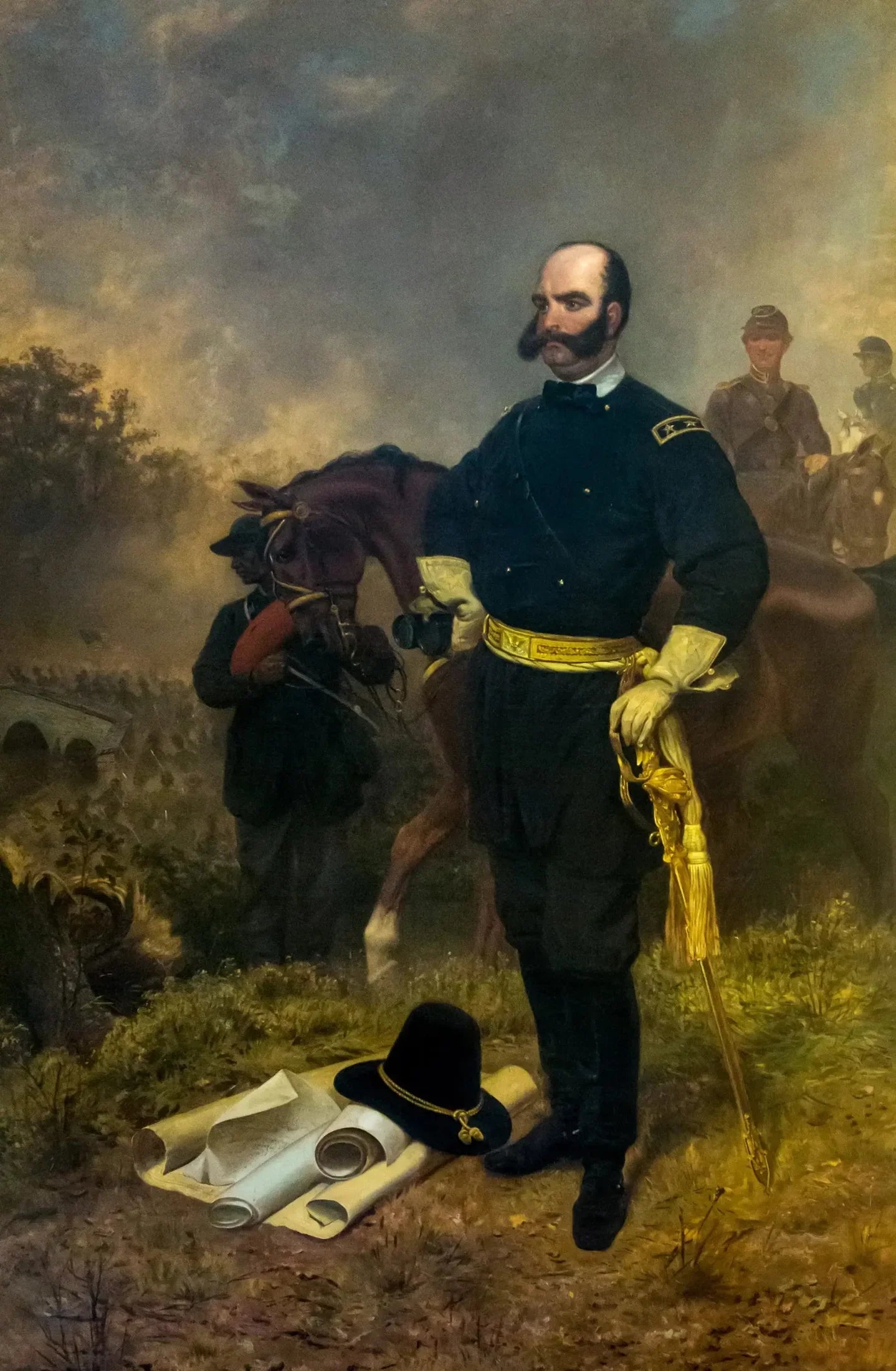 Le général Ambrose Burnside à Antietam - Emanuel Leutze image 1 tableau peint à l’huile sur toile