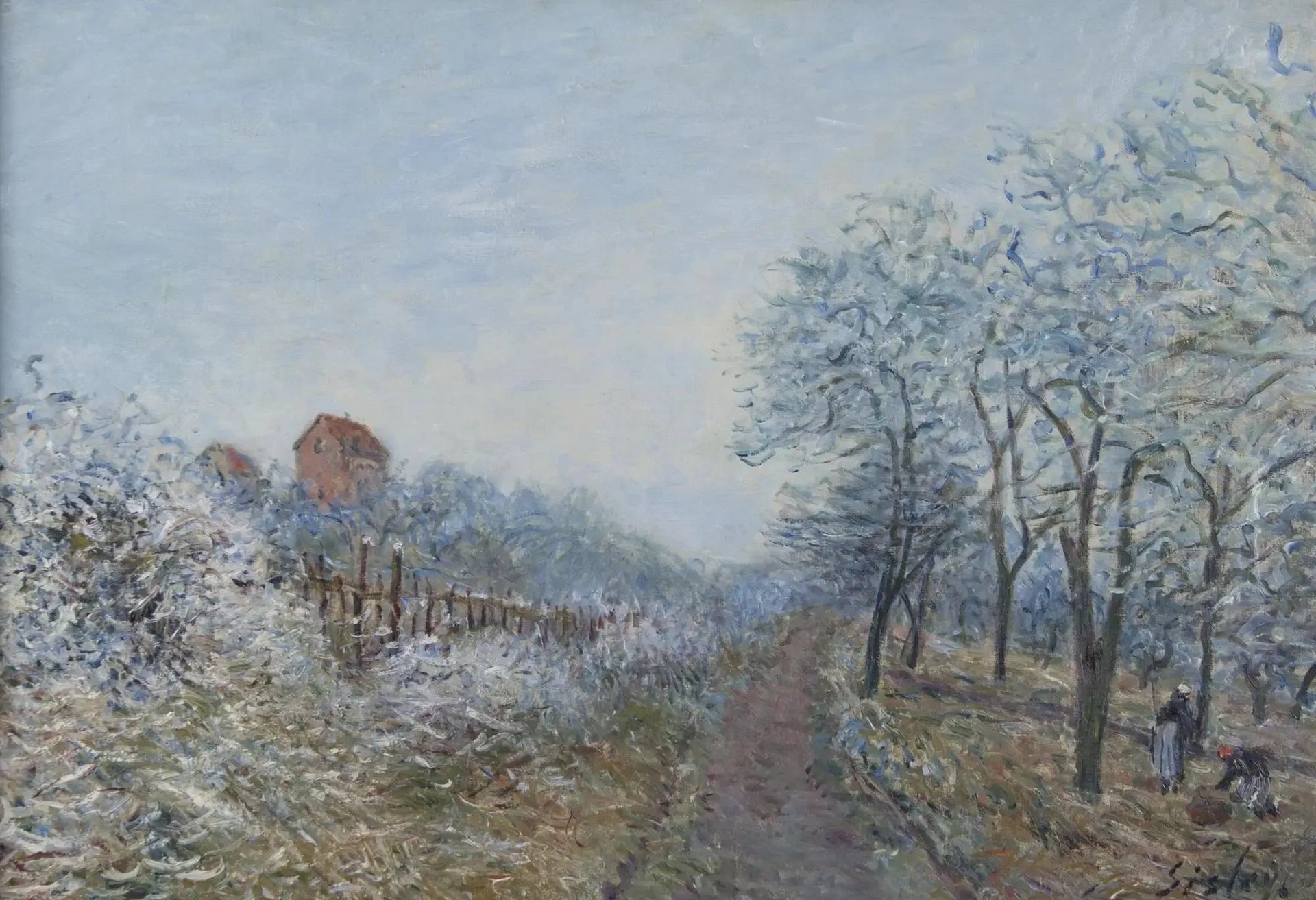 Le Givre à Veneux - Alfred Sisley image 1 copie de tableau peinte à la main