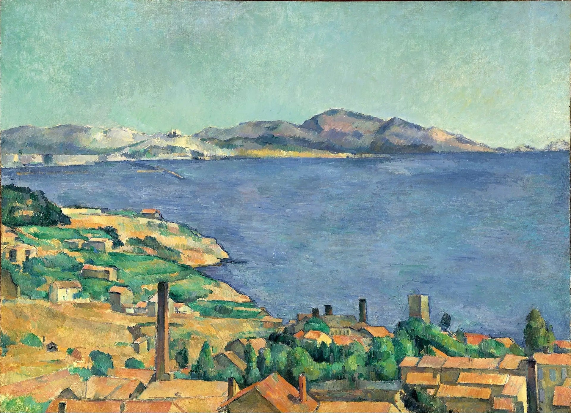Le golfe de Marseille vu de l'Estaque - Paul Cézanne image 1 copie de tableau peinte à la main