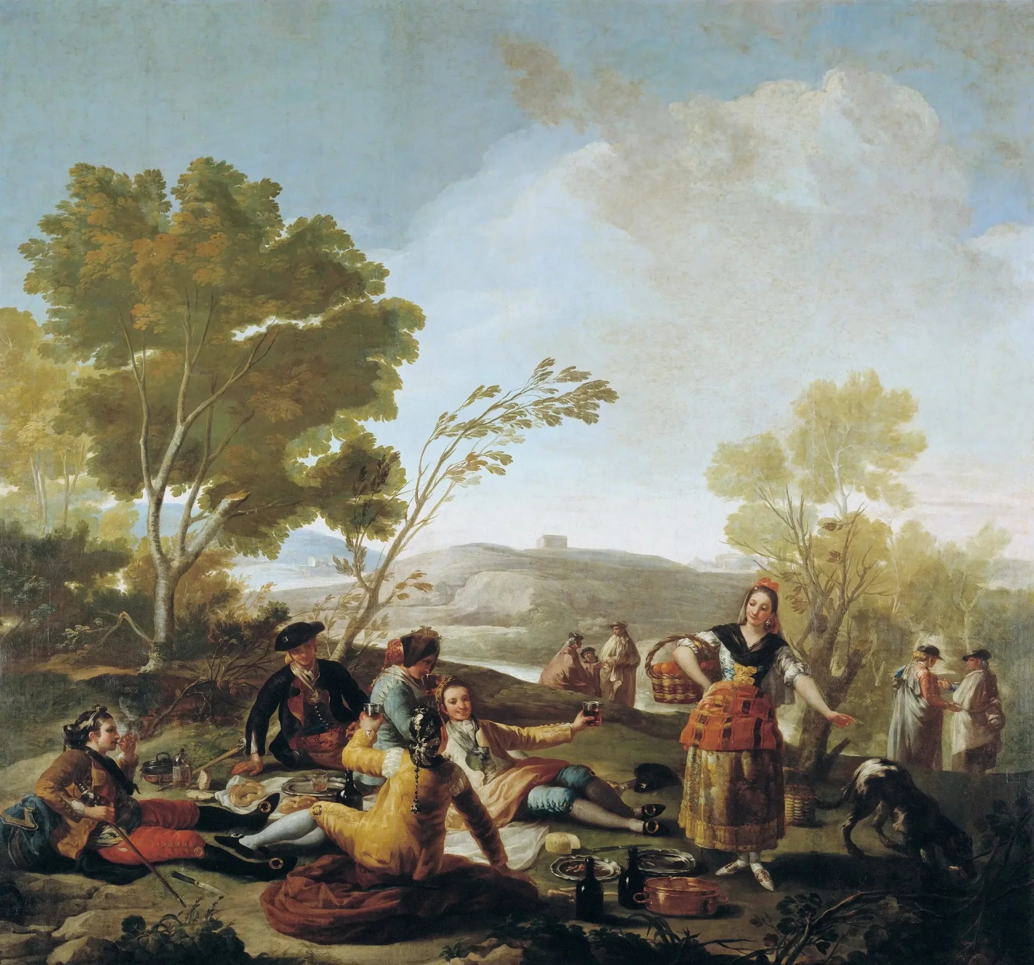 Le Goûter au bord du Manzanares - Francisco de Goya image 1 copie de tableau peinte à la main