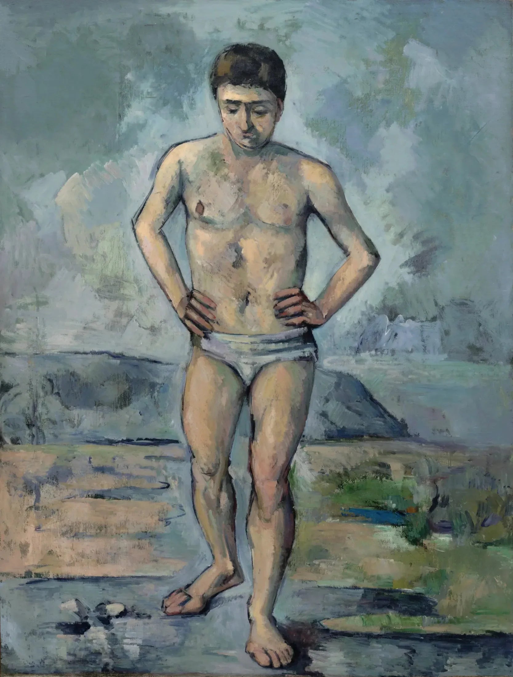 Le Grand Baigneur - Paul Cézanne image 1 reproduction artisanale de tableau