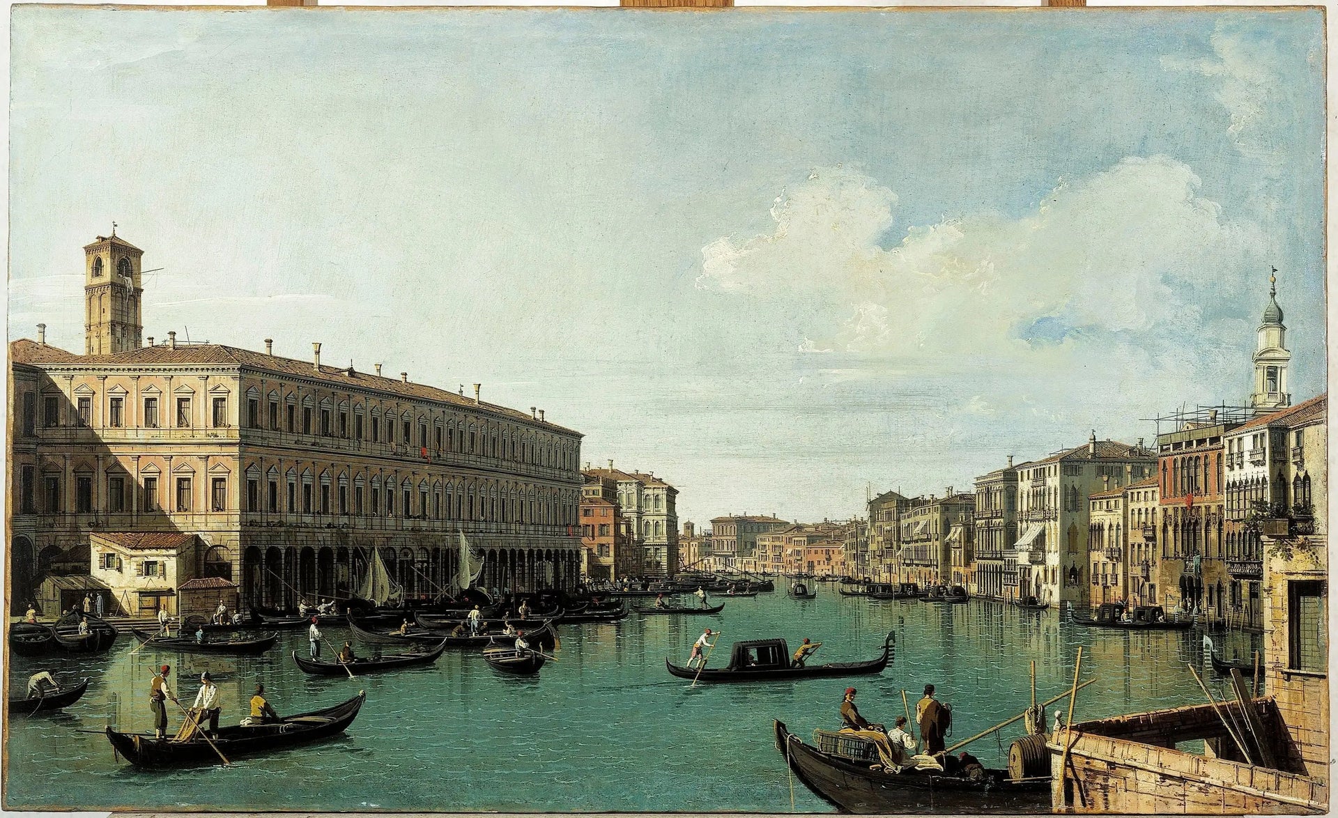 Le Grand Canal au pont du Rialto - Canaletto image 1 copie peinte à la main à l’huile