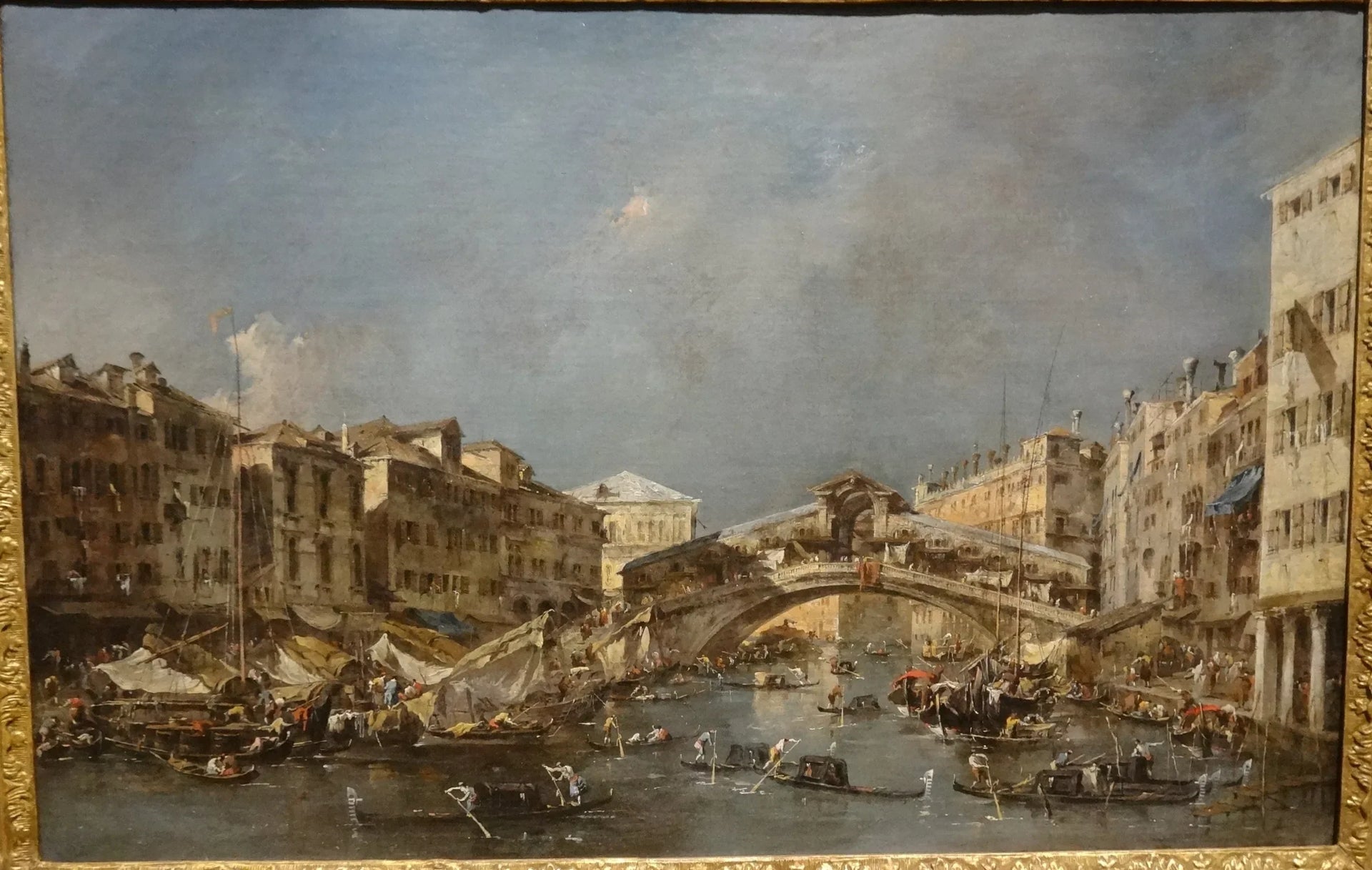 Le Grand Canal avec le pont du Rialto vu du sud - Francesco Guardi image 1 tableau peint à l’huile sur toile