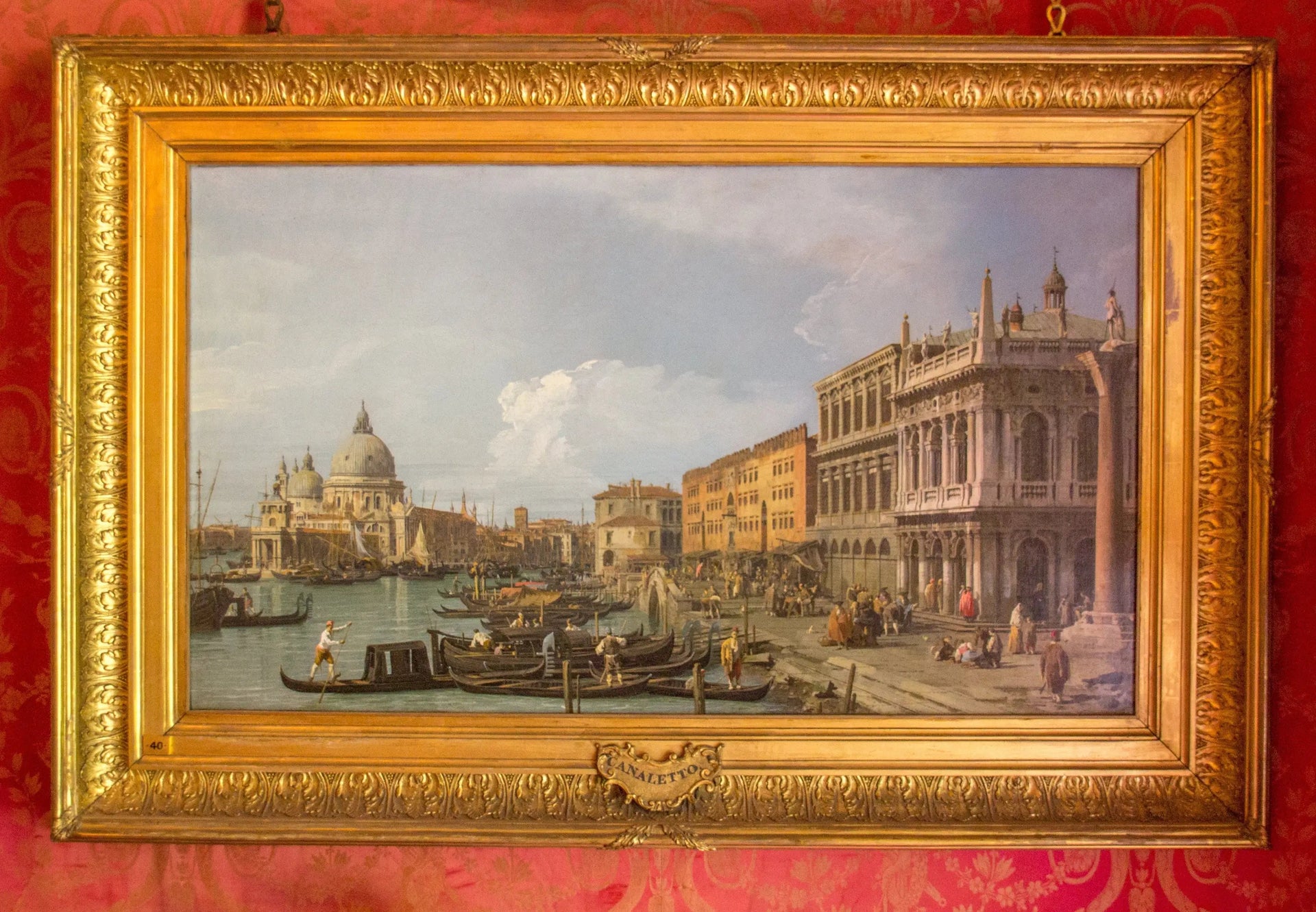 Le Grand Canal, la Piazzetta et la Douane de mer, Venise - Canaletto image 1 copie de tableau peinte à la main