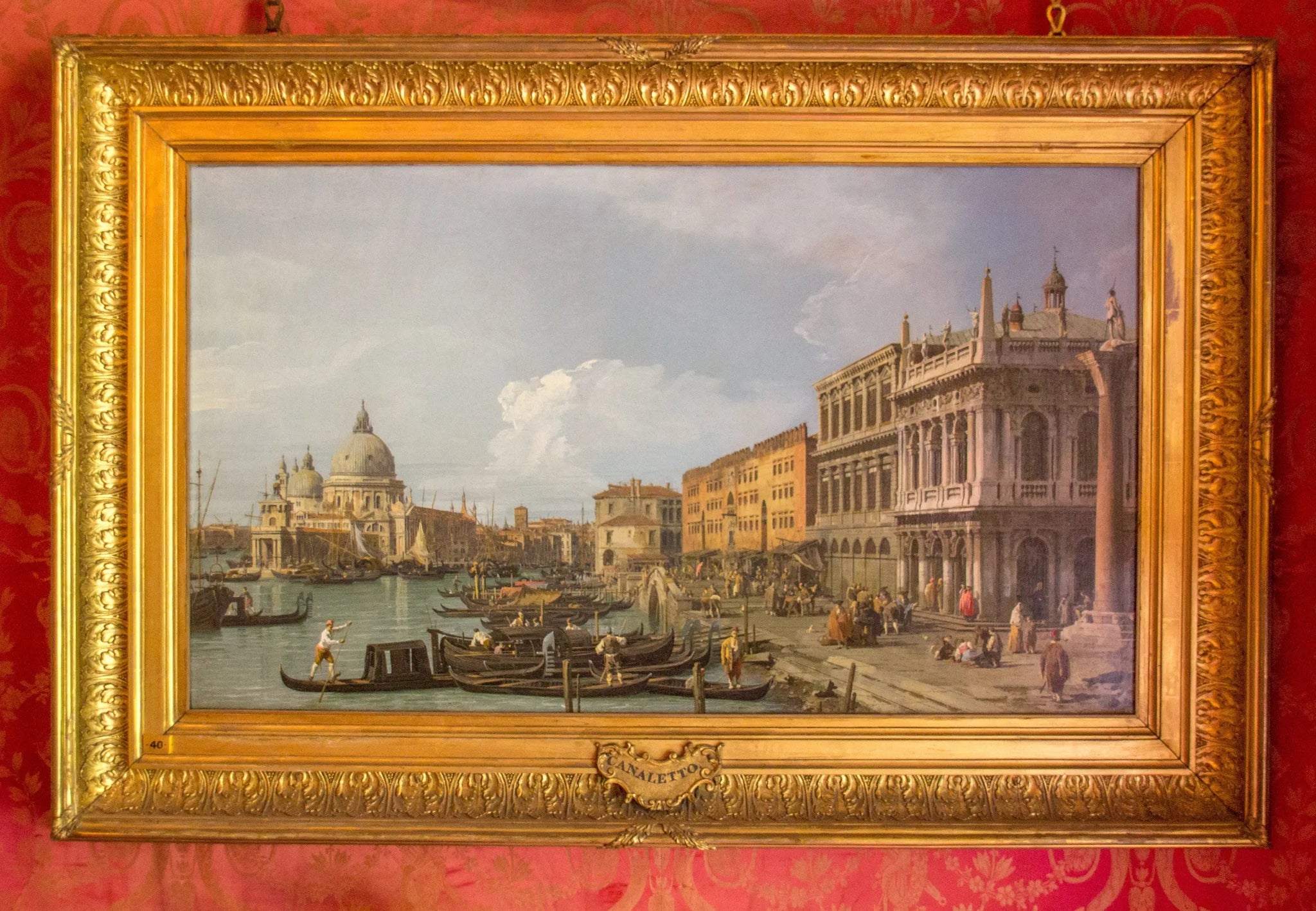 Le Grand Canal, la Piazzetta et la Douane de mer, Venise - Canaletto image 1 copie de tableau peinte à la main