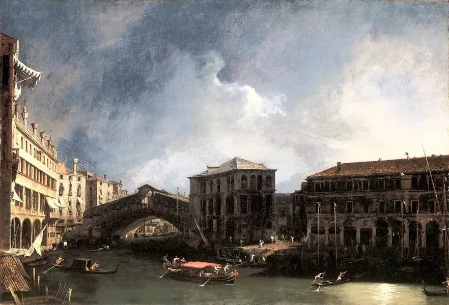Le Grand Canal près du pont du Rialto - Canaletto