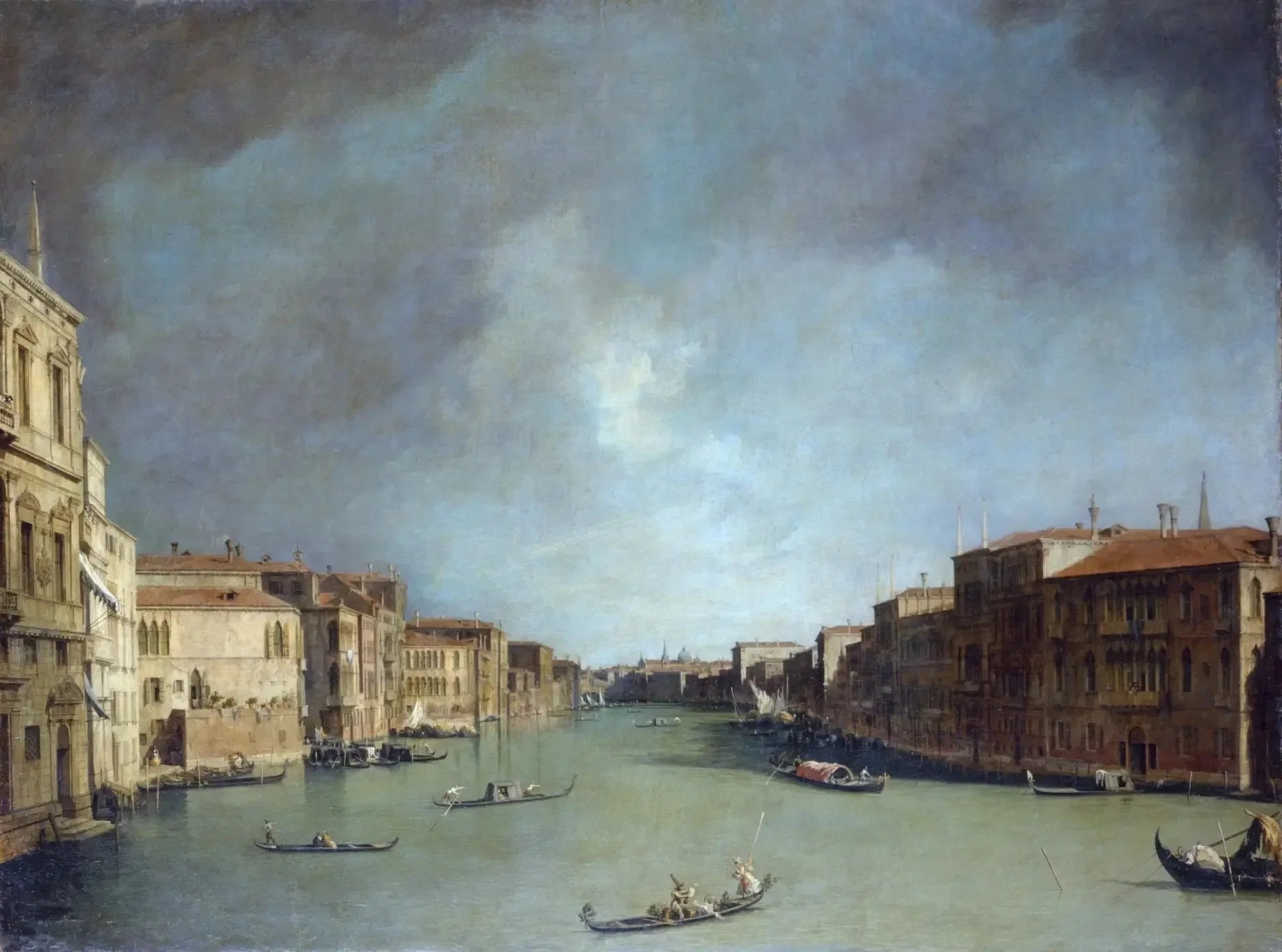 Le Grand Canal, vers le Palazzo Balbi - Canaletto image 1 reproduction de peinture à l’huile