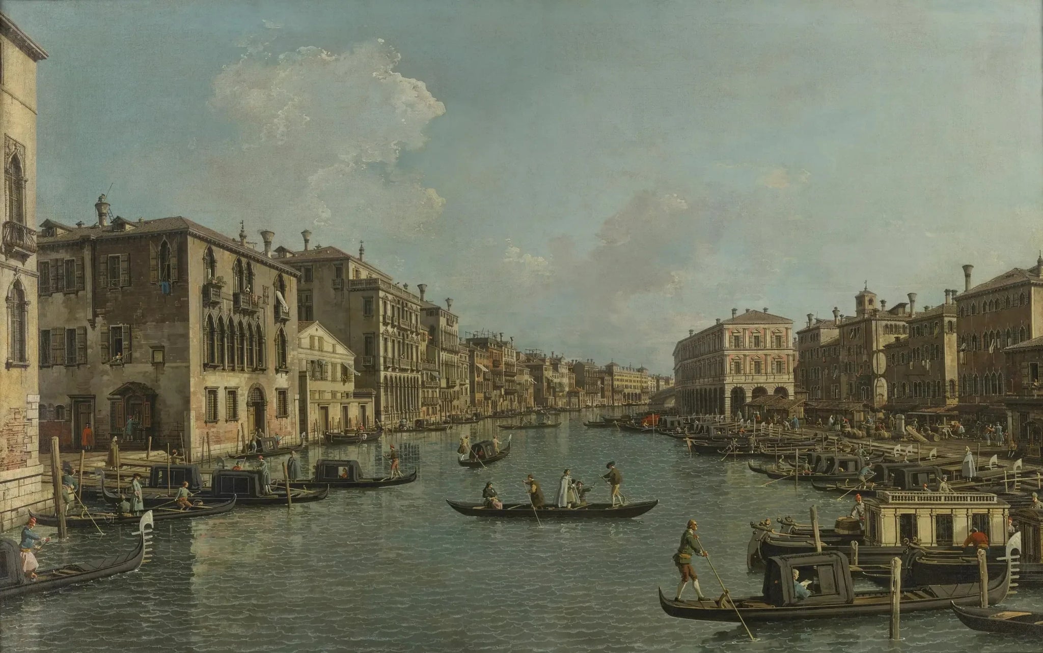 Le Grand Canal vu au sud-ouest vers le pont du Rialto - Canaletto image 1 reproduction réalisée par Alpha Reproduction
