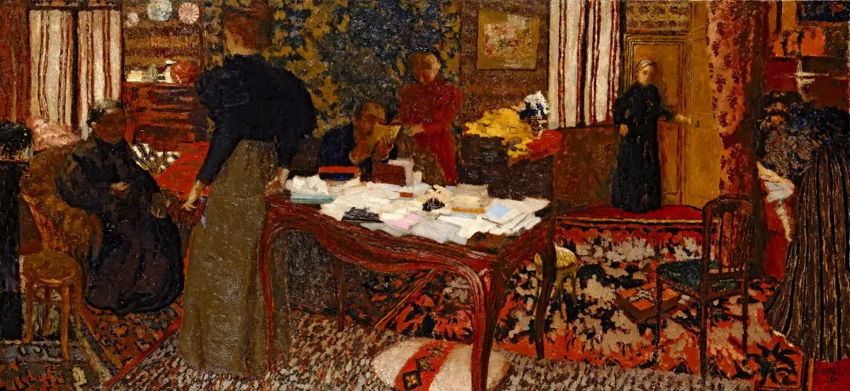 Le Grand Intérieur aux six personnages - Édouard Vuillard image 1 reproduction de peinture à l’huile