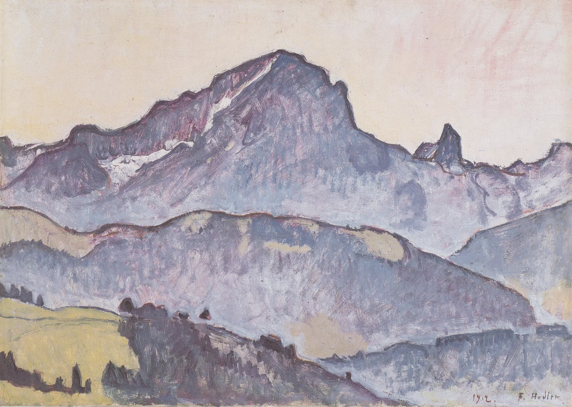 Le Grand Muveran von Villars aus - Ferdinand Hodler image 1 copie de tableau peinte à la main