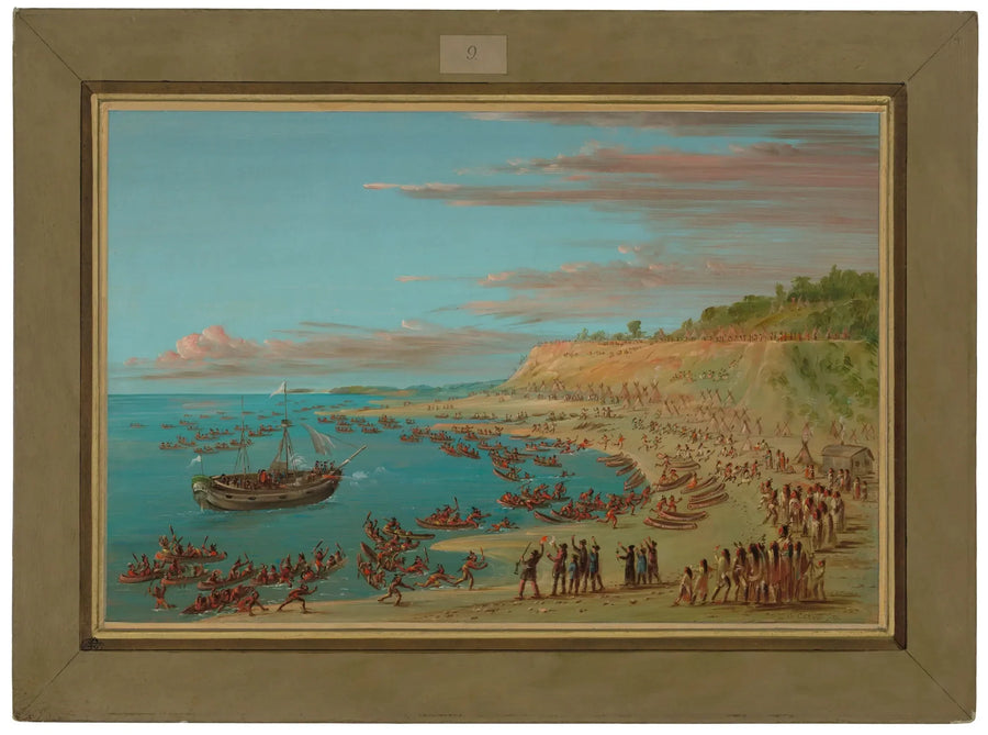 Le Griffon entrant dans le port de Mackinaw. 27 août 1679 - George Catlin