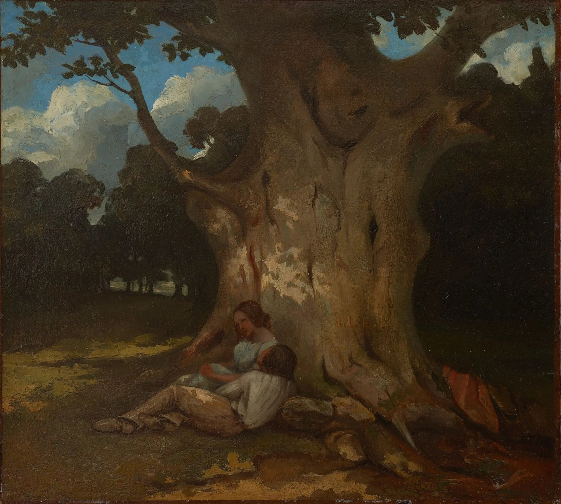 Le Gros Chêne - Gustave Courbet image 1 reproduction de peinture à l’huile