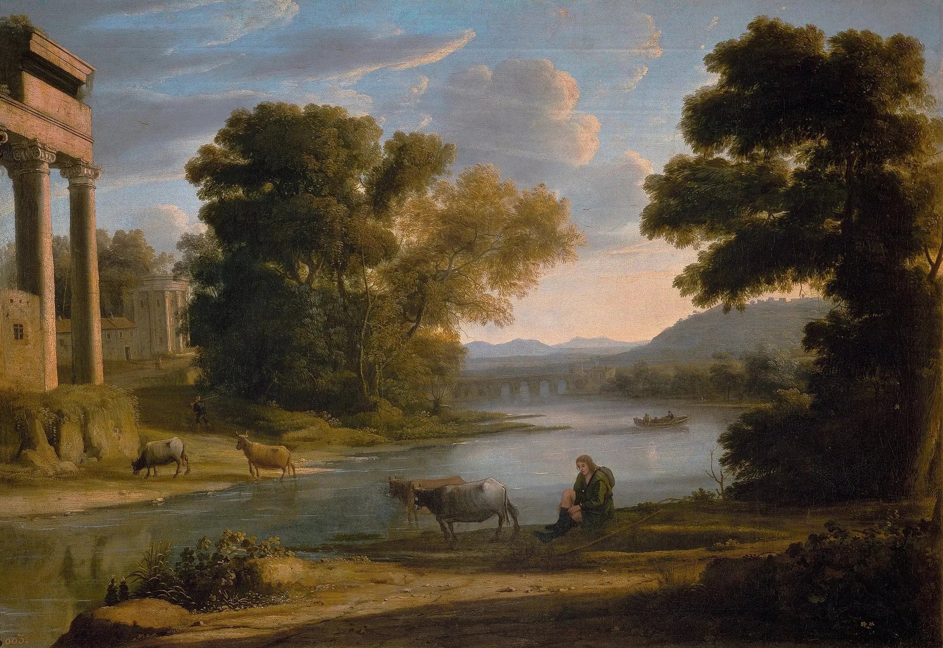 Le Gué - Claude Lorrain image 1 copie de tableau peinte à la main