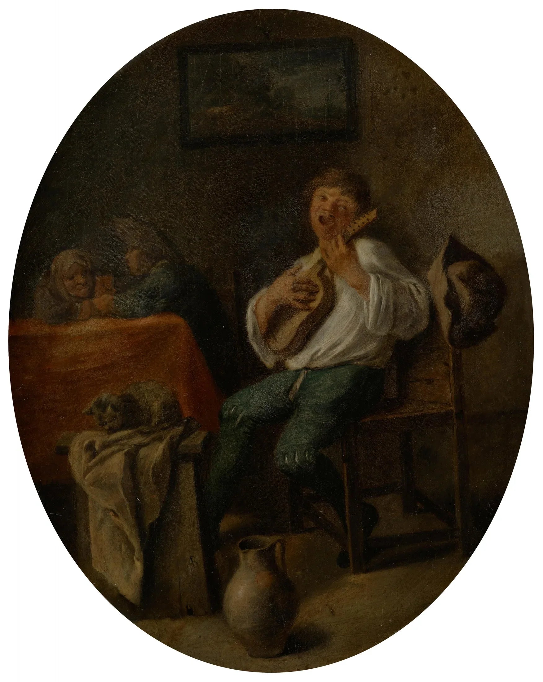 Le guitariste - Adriaen Brouwer image 1 reproduction d’œuvre d’art à l’huile