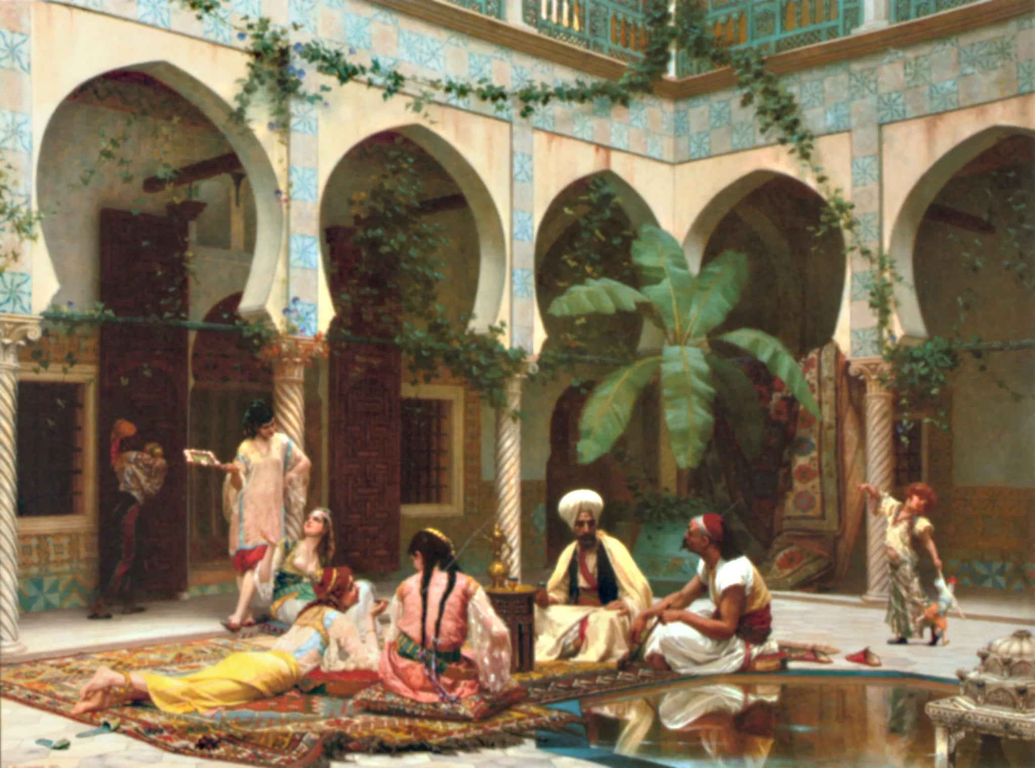 Le harem du palais - Gustave Boulanger image 1 tableau peint à l’huile sur toile