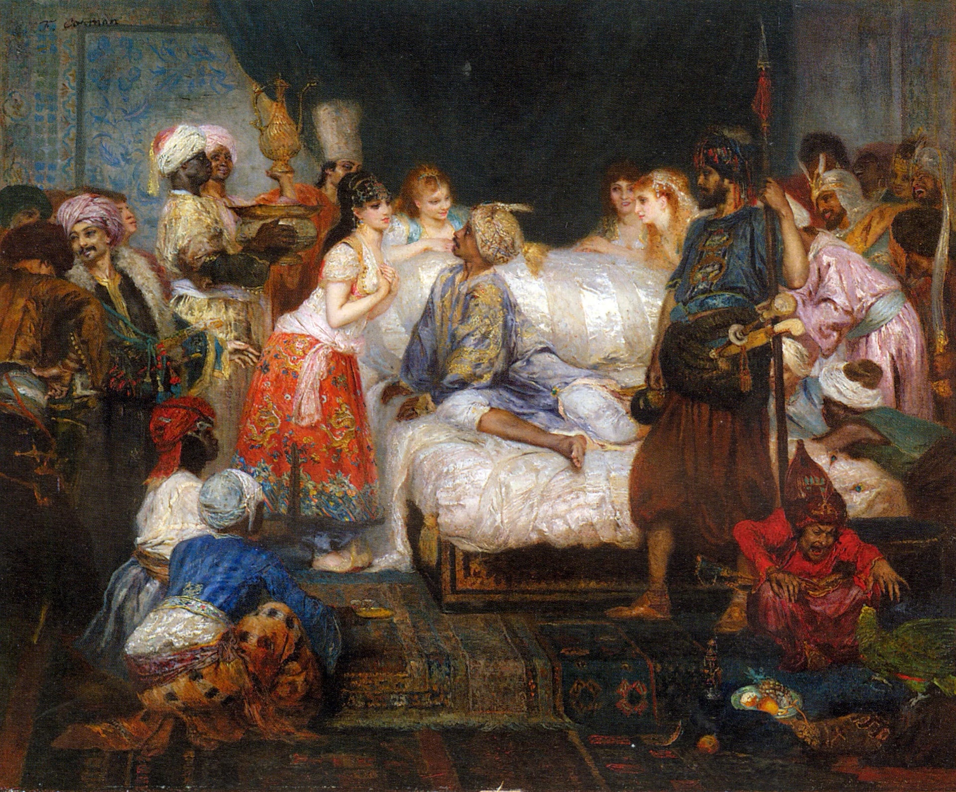 Le harem, scène des Mille et Une nuits - Fernand Cormon image 1 reproduction artisanale de tableau