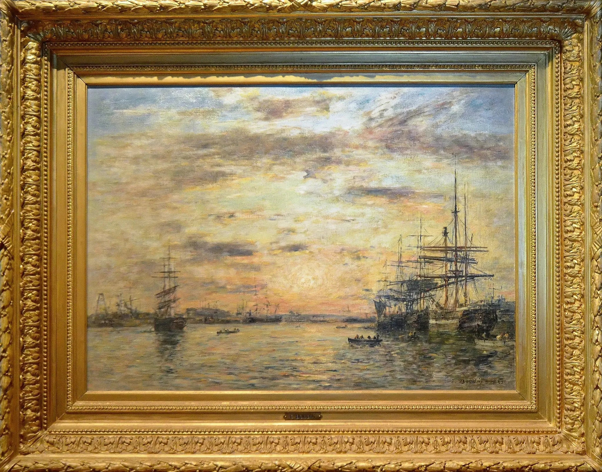 Le Havre. Le bassin de l'Eure - Eugène Boudin image 1 reproduction artisanale de tableau