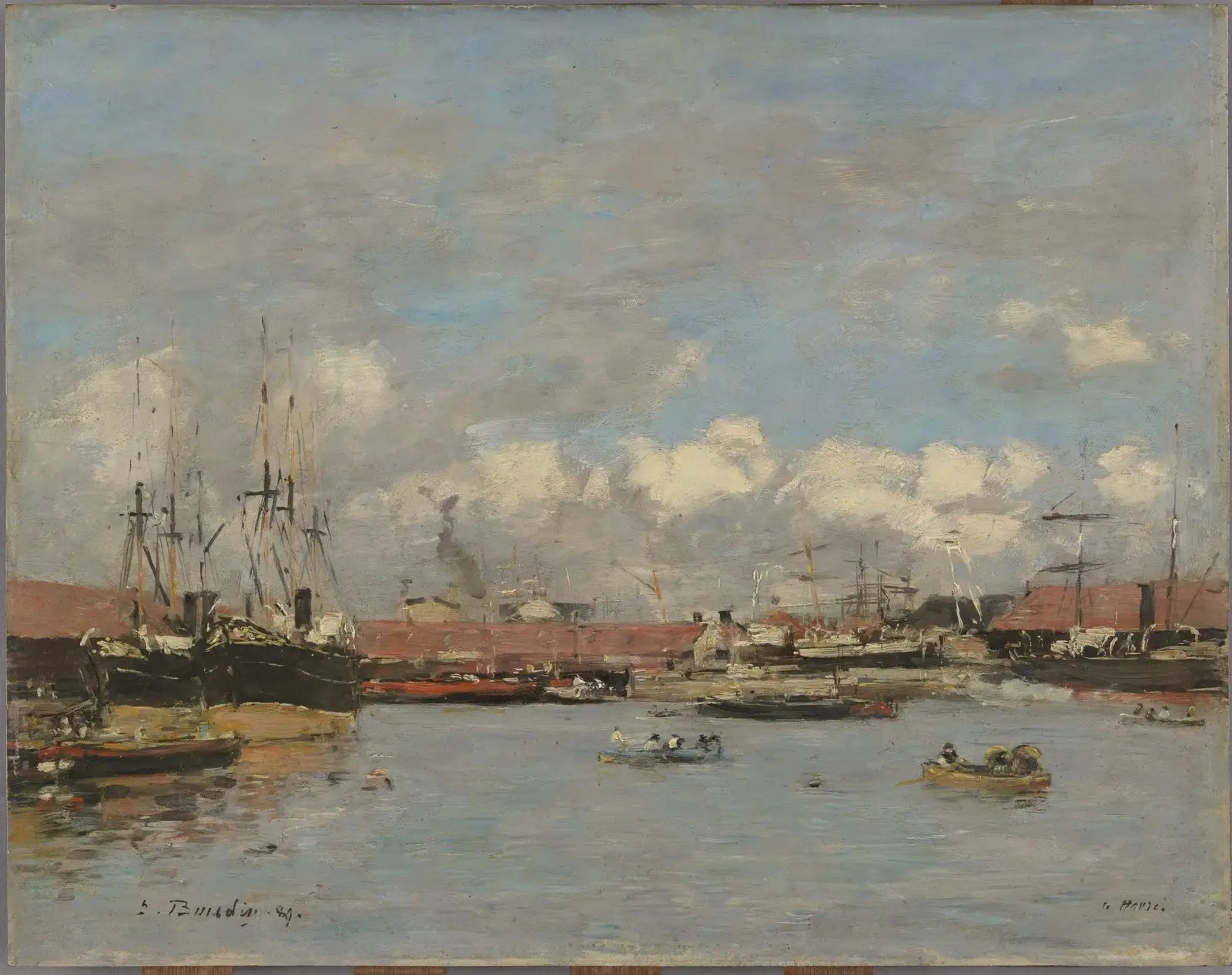 Le Havre, le bassin de la Citadelle - Eugène Boudin image 1 tableau peint à l’huile sur toile