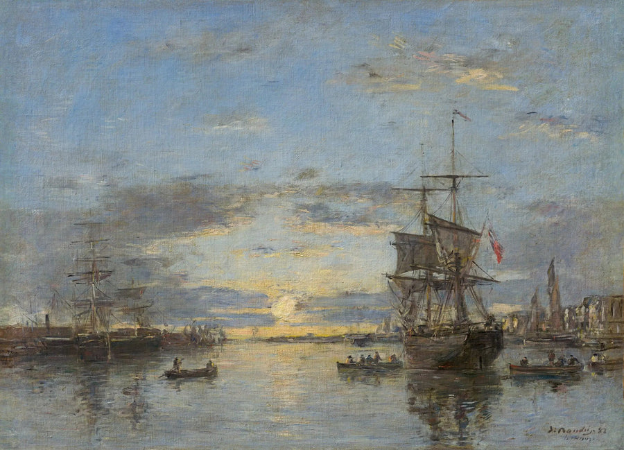 Le Havre : l'avant-port au coucher du soleil - Eugène Boudin