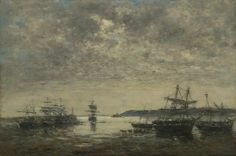 Le Havre, l'avant-port - Eugène Boudin image 1 reproduction artisanale de tableau