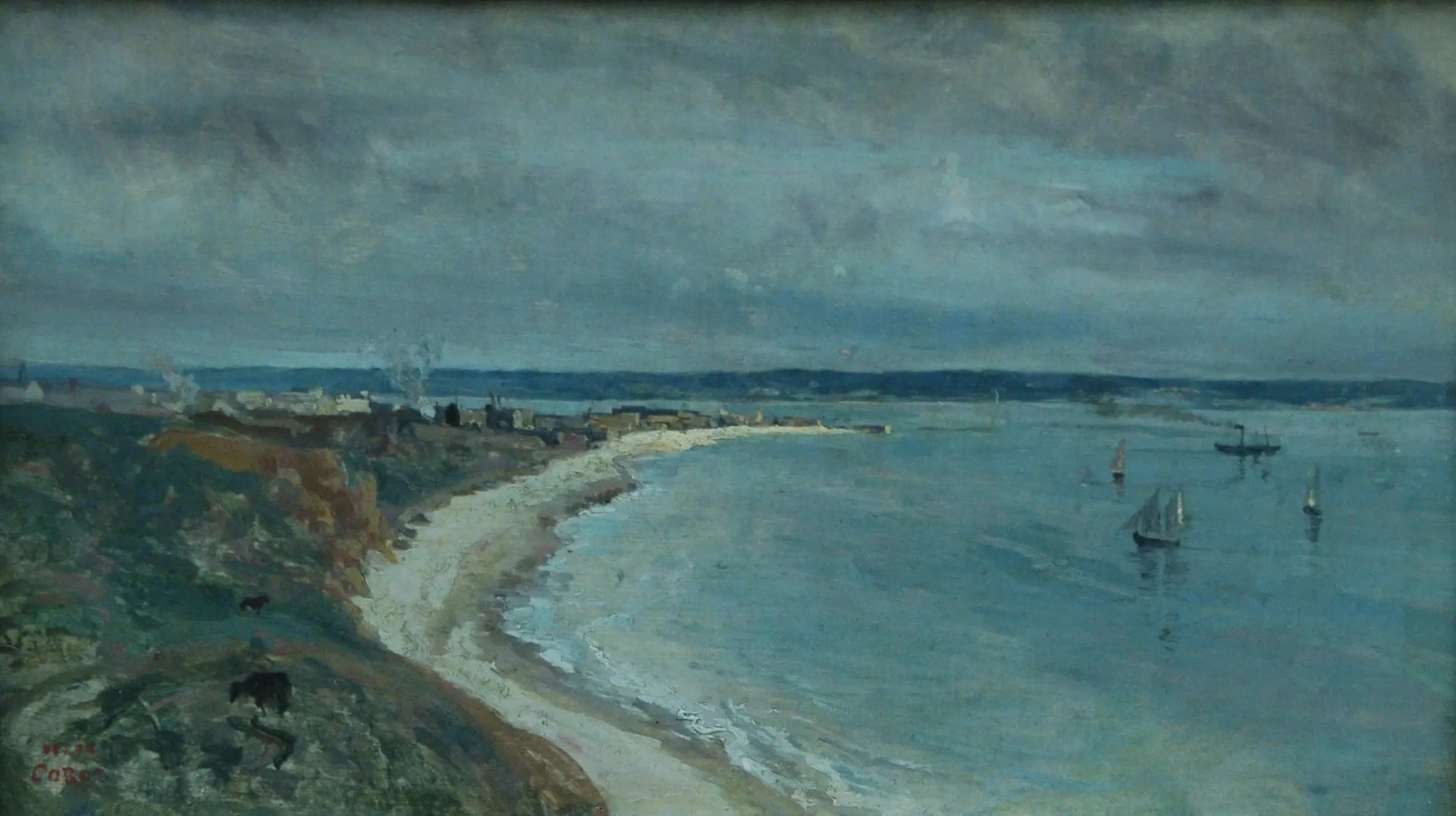Le Havre. La mer vue du haut des falaises - Jean-Baptiste Camille Corot image 1 tableau peint à l’huile sur toile