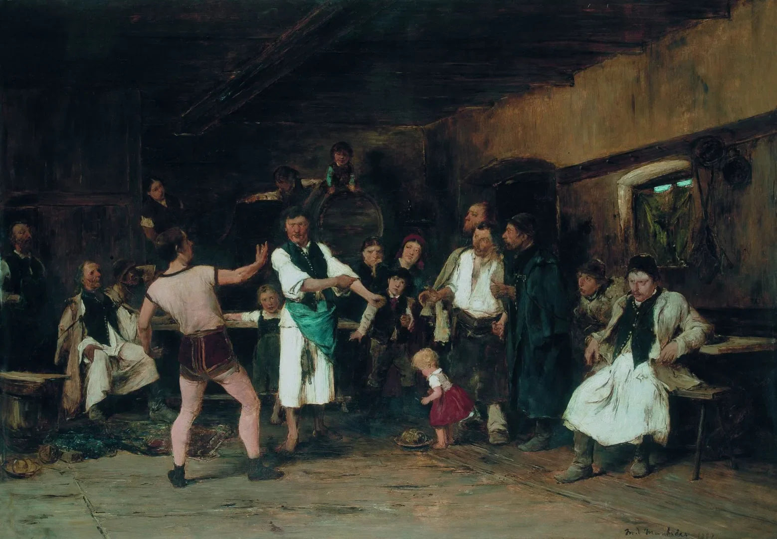 Le héros du village (réduction) - Mihály Munkácsy image 1 reproduction de peinture à l’huile