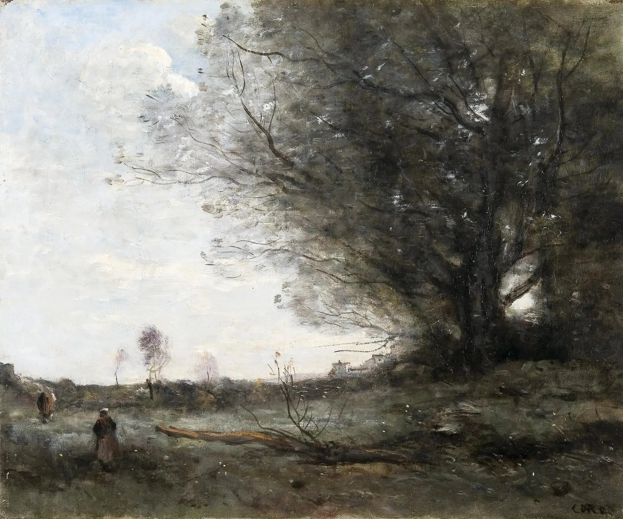Le hêtre - Jean-Baptiste Camille Corot image 1 copie de tableau peinte à la main