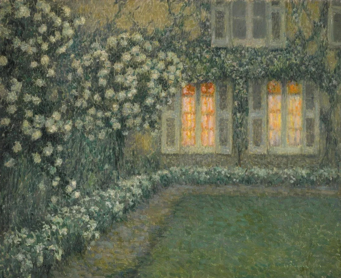 Le Jardin Blanc au Crépuscule - Henri Le Sidaner image 1 copie de tableau peinte à la main