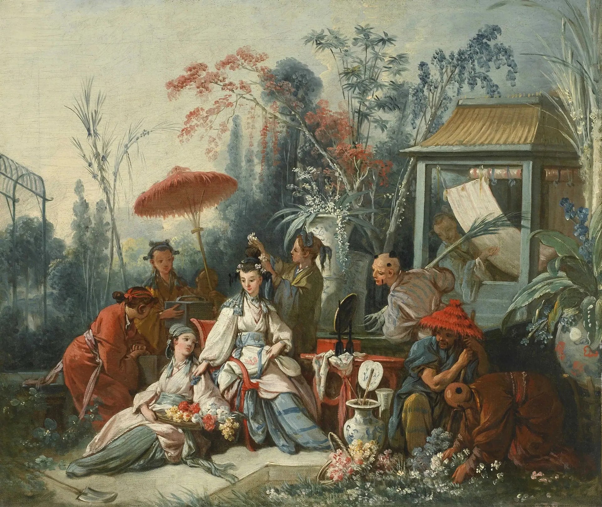 Le Jardin chinois - François Boucher image 1 copie peinte à la main à l’huile